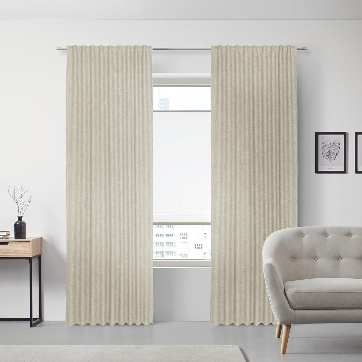 Fertigvorhang Leo Sand 135x255cm - Sandfarben, Textil (135/255cm) - Premium Living