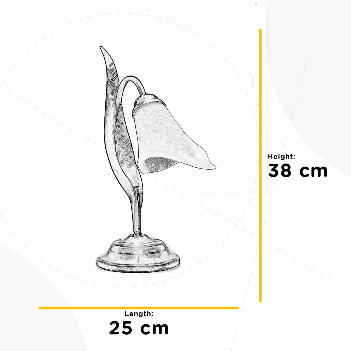Tischleuchte Alga Bronzefarben max. 6 Watt - Bronzefarben, KONVENTIONELL, Glas/Metall (25/38cm)