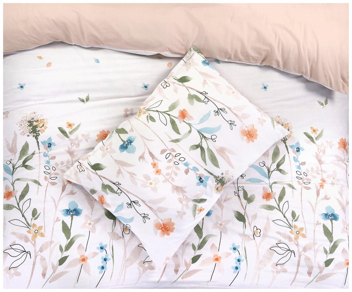 Bettwäsche Anne Multicolor ca. 135x200cm - Pastellblau/Salbeigrün, KONVENTIONELL, Textil (135/200cm) - Mömax