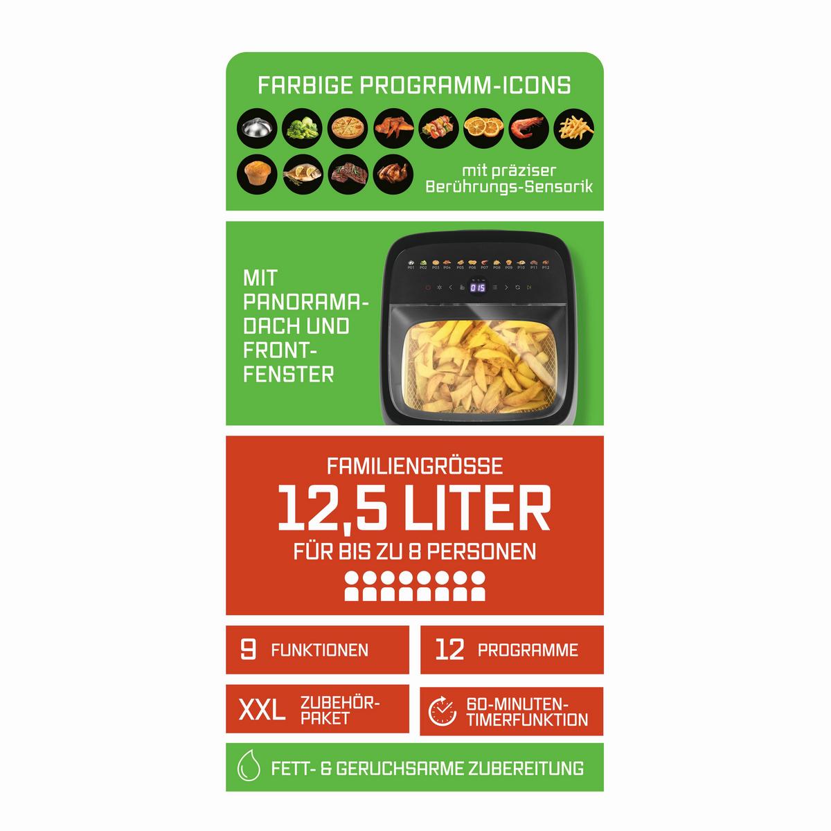 MINIPIEKARNIK 16409 - czarny, Basics, tworzywo sztuczne/metal (44,6/33,7/35,5cm) - GOURMETMAXX