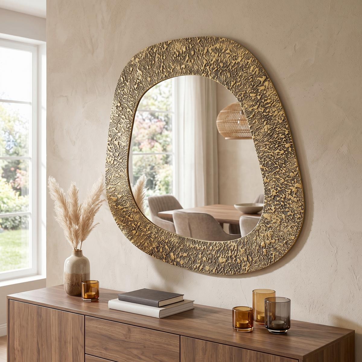 Wandspiegel Ramya Antikgoldfarben ca. 71x79cm - Goldbraun, LIFESTYLE, Glas/Holzwerkstoff (71/79/3cm) - Premium Living