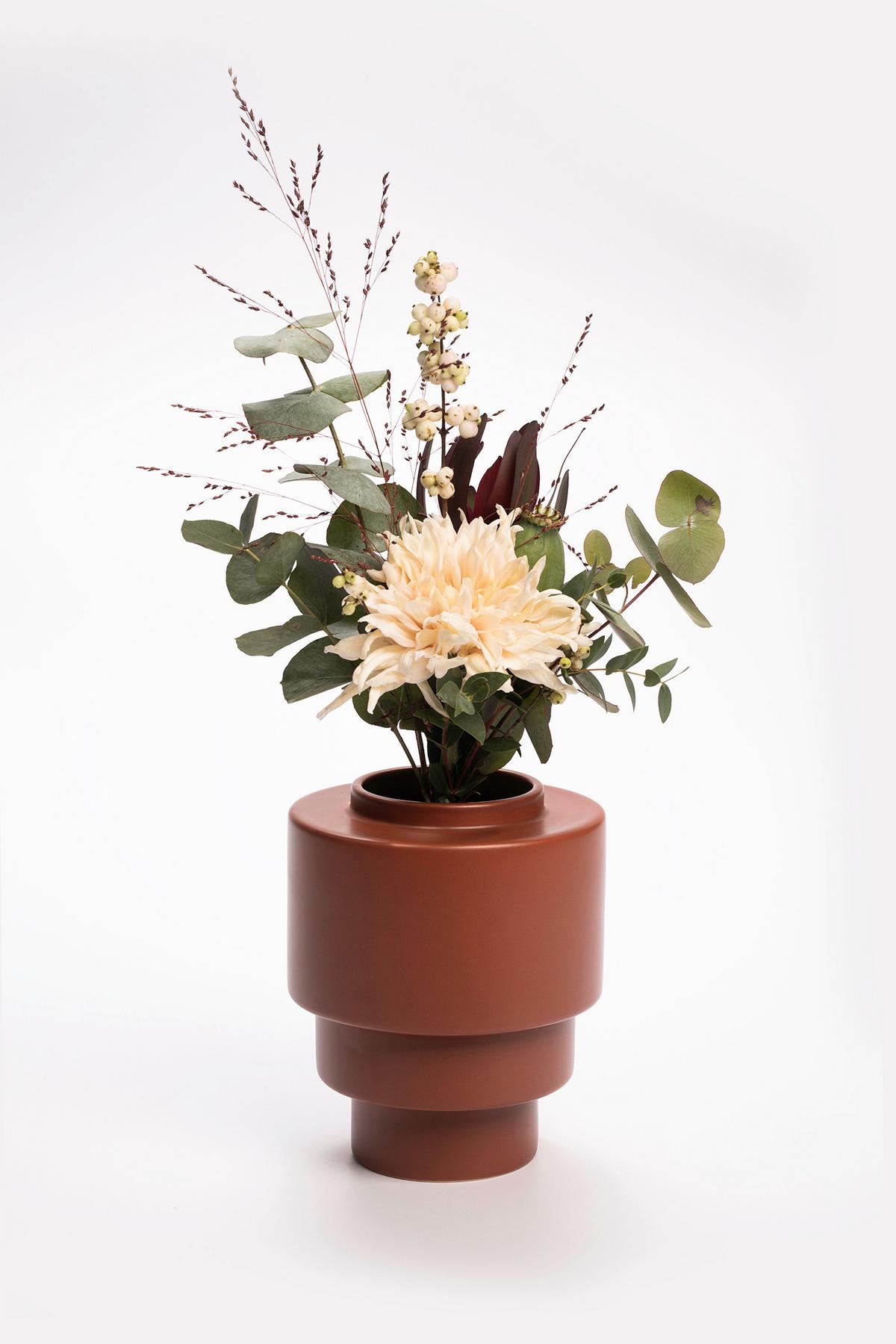Vase Akka Rotbraun - Rotbraun, Trend, Keramik (16/19,5cm) - Markslöjd