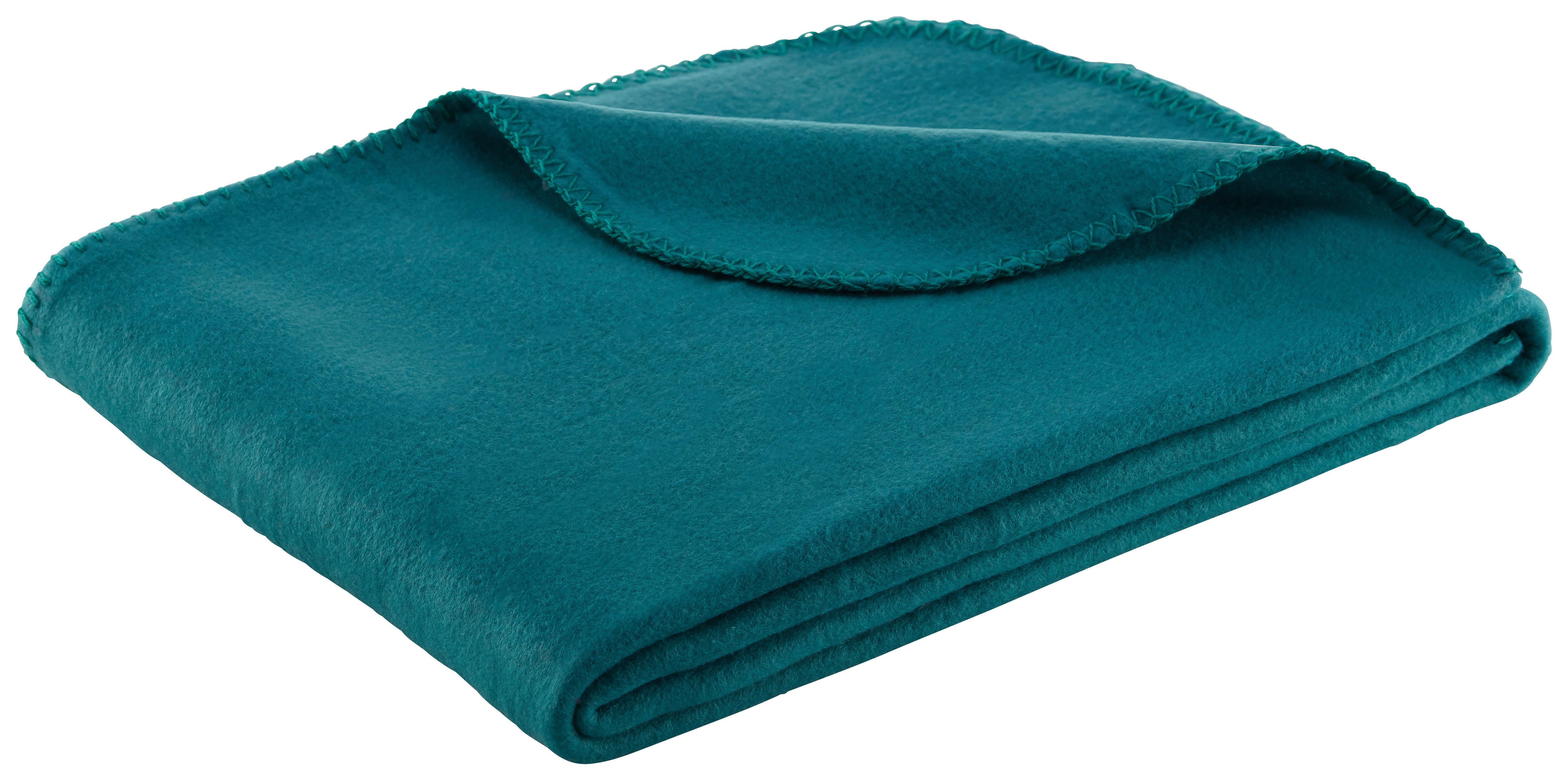 Pătură fleece Bea, cca. 130x160cm - petrol, textil (130/160cm) - Best Price