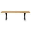 SITTBÄNK OAK - svart/ekfärgad, Natur, metall/trä (180/44/38cm) - Zandiara