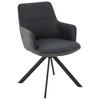 STOL MED ARMSTÖD JOSY -BASED- - grå/svart, Design, metall/läder (57/86/61cm) - Based