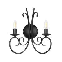 Wandleuchte Pompei Schwarz max. 6 Watt - Schwarz, KONVENTIONELL, Metall (35/35/38cm)