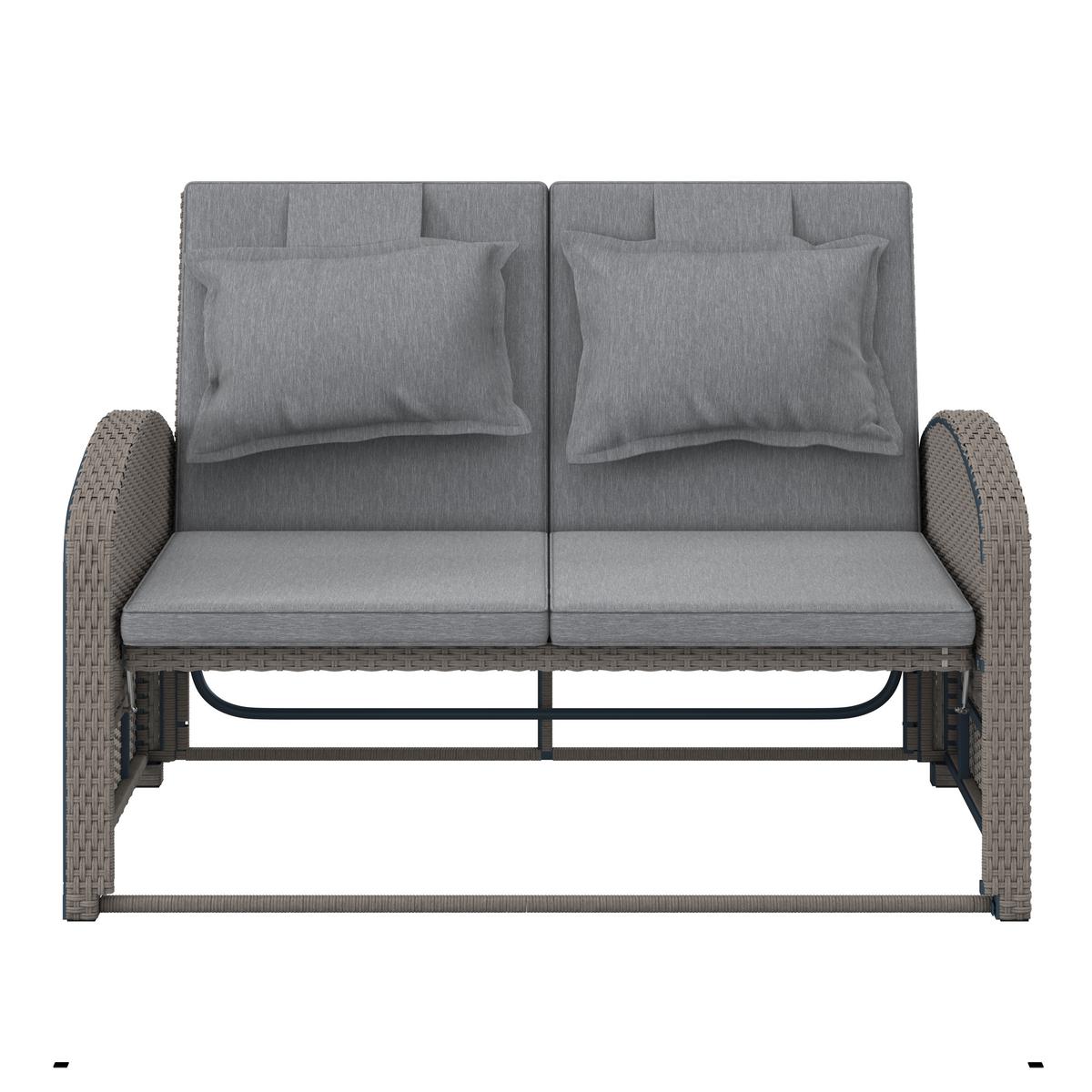 SOFA TARASOWA HAVANNA - szary, Modern, tworzywo sztuczne/metal (126/110/95/30,5/82/64cm) - Ambia Garden