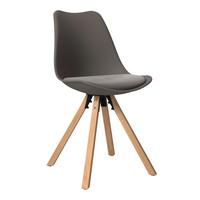 Stuhl Lilly 2 Grau - Naturfarben/Grau, Modern, Holz/Kunststoff (48,5/84/55cm) - Mömax