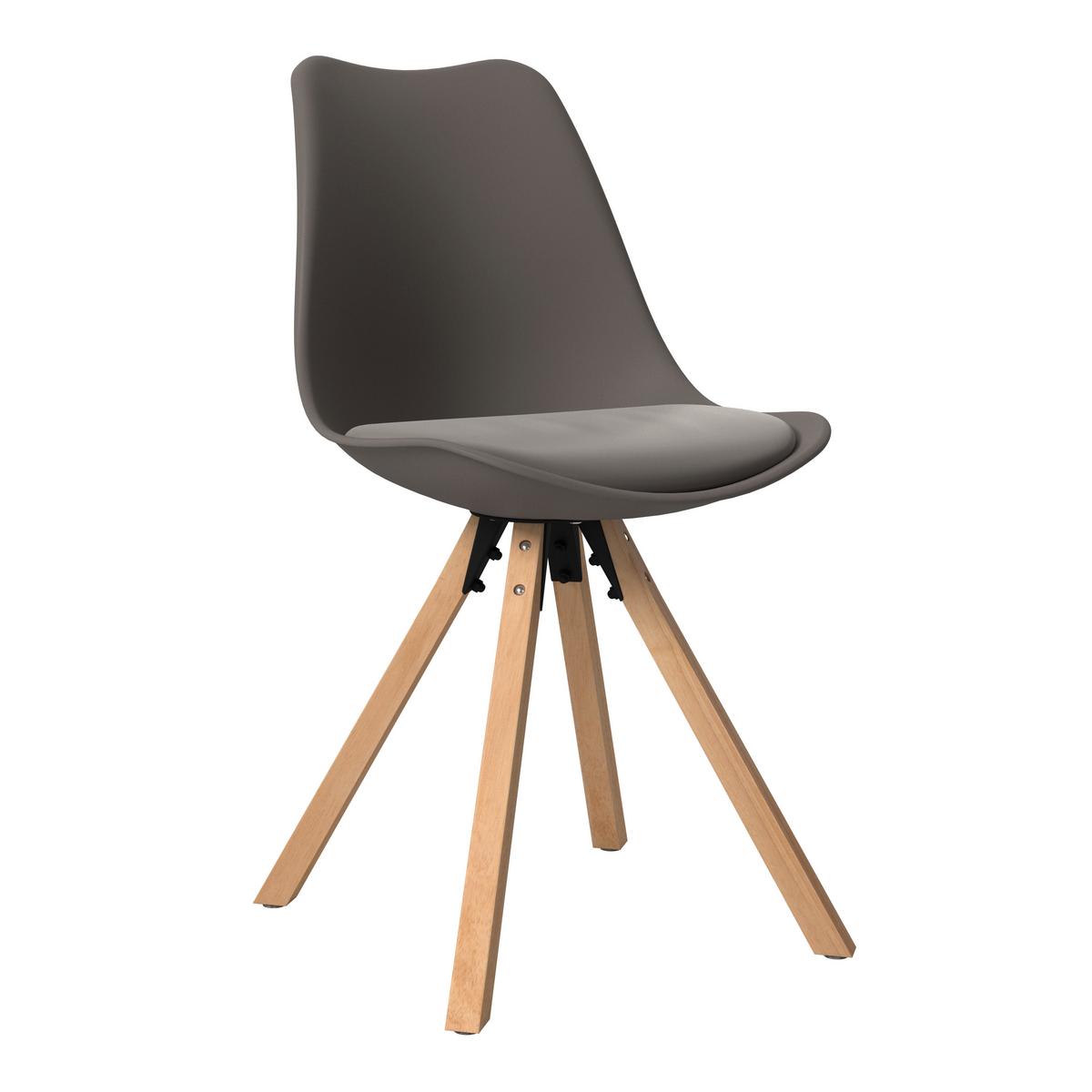 Stuhl Lilly 2 Grau - Naturfarben/Grau, Modern, Holz/Kunststoff (48,5/84/55cm) - Mömax