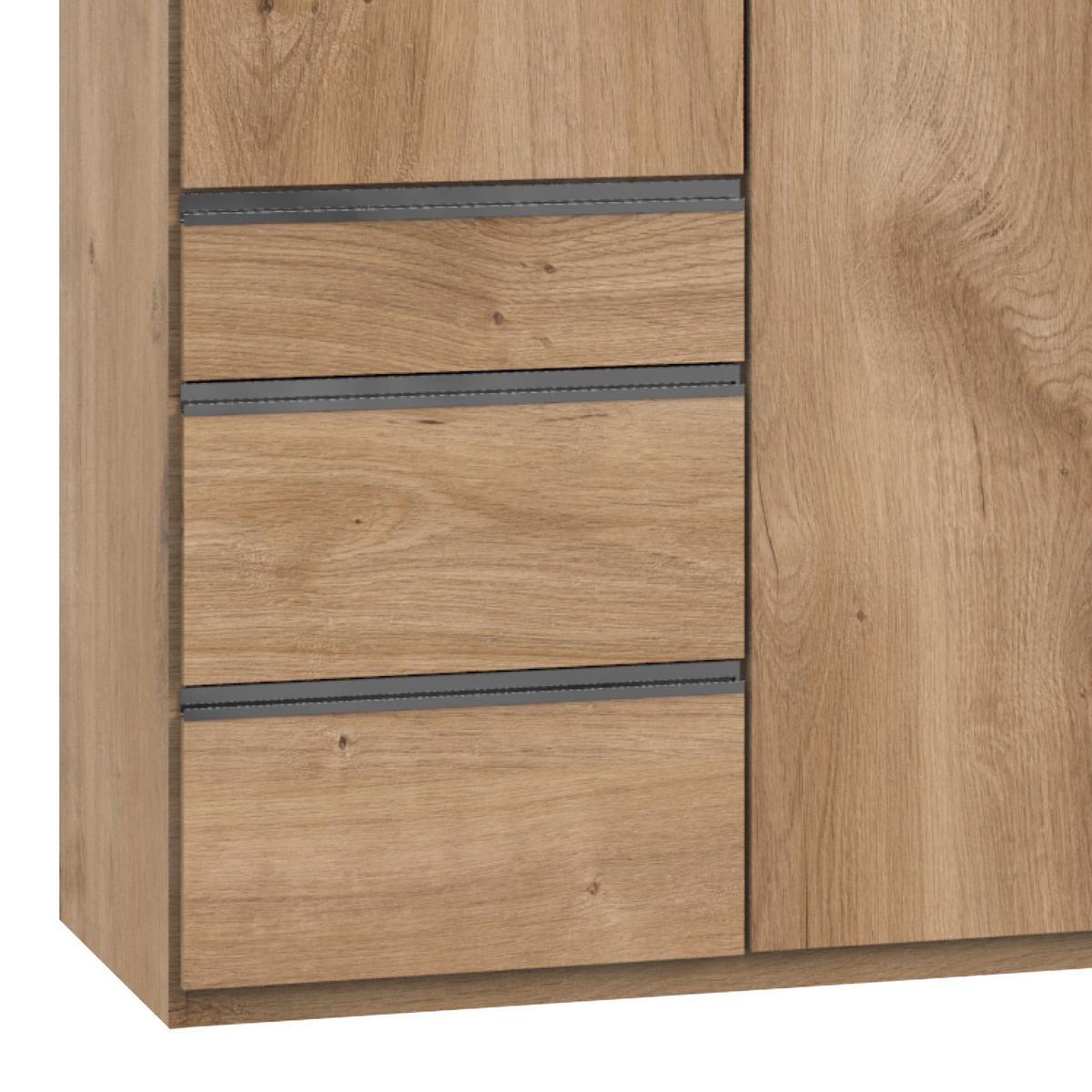 Ormar S Klasičnim Vratima Level 36 A - boje hrasta/boje kroma, Moderno, drvni materijal (250/236/58cm) - Modern Living