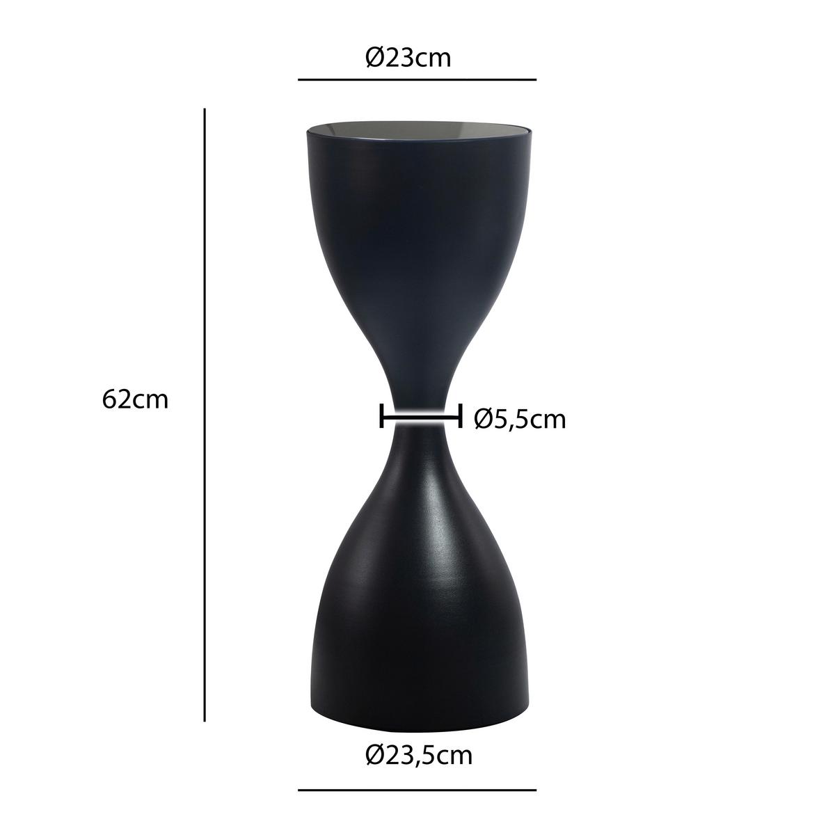 Beistelltisch Wl7.460 - Schwarz, Design, Glas/Metall (23/23/62cm) - MID.YOU