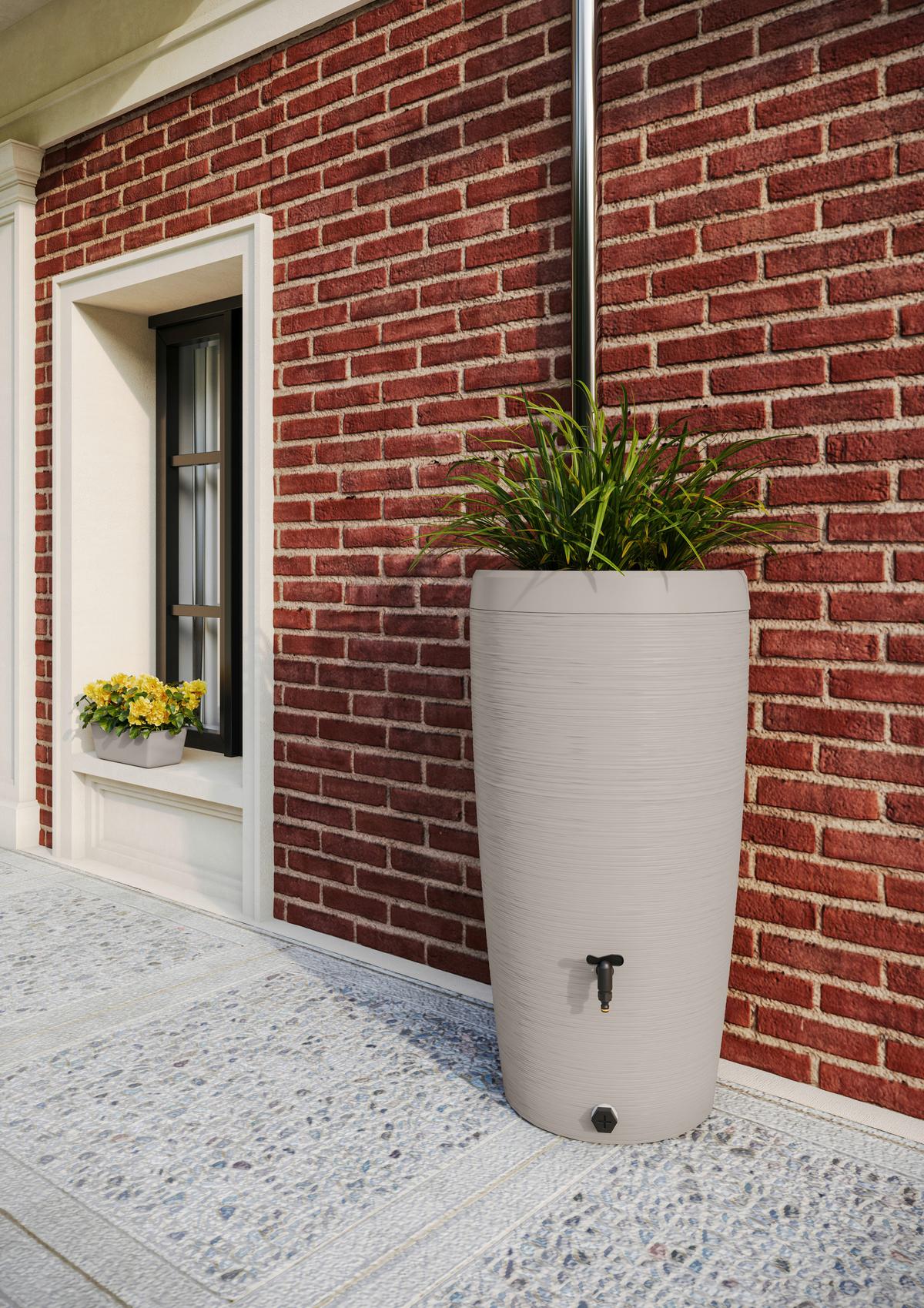 Übertopf Regentonne Gubo Grau - Grau, KONVENTIONELL, Kunststoff (59,5/112/59,5cm) - Mömax