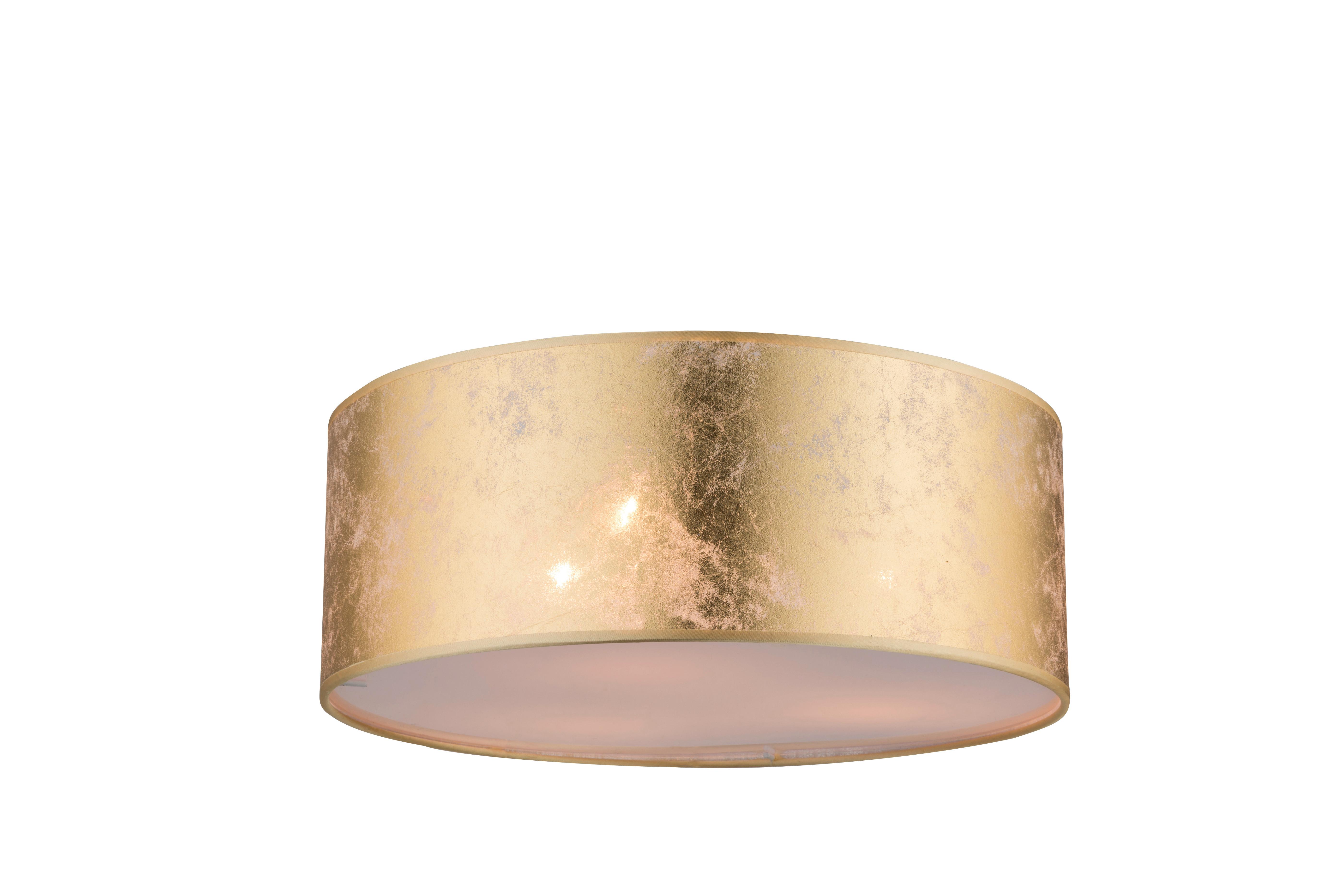 Deckenleuchte 15187D in Goldfarben max. 40 Watt - Goldfarben, Design, Kunststoff/Textil (40/17,5cm) - Globo