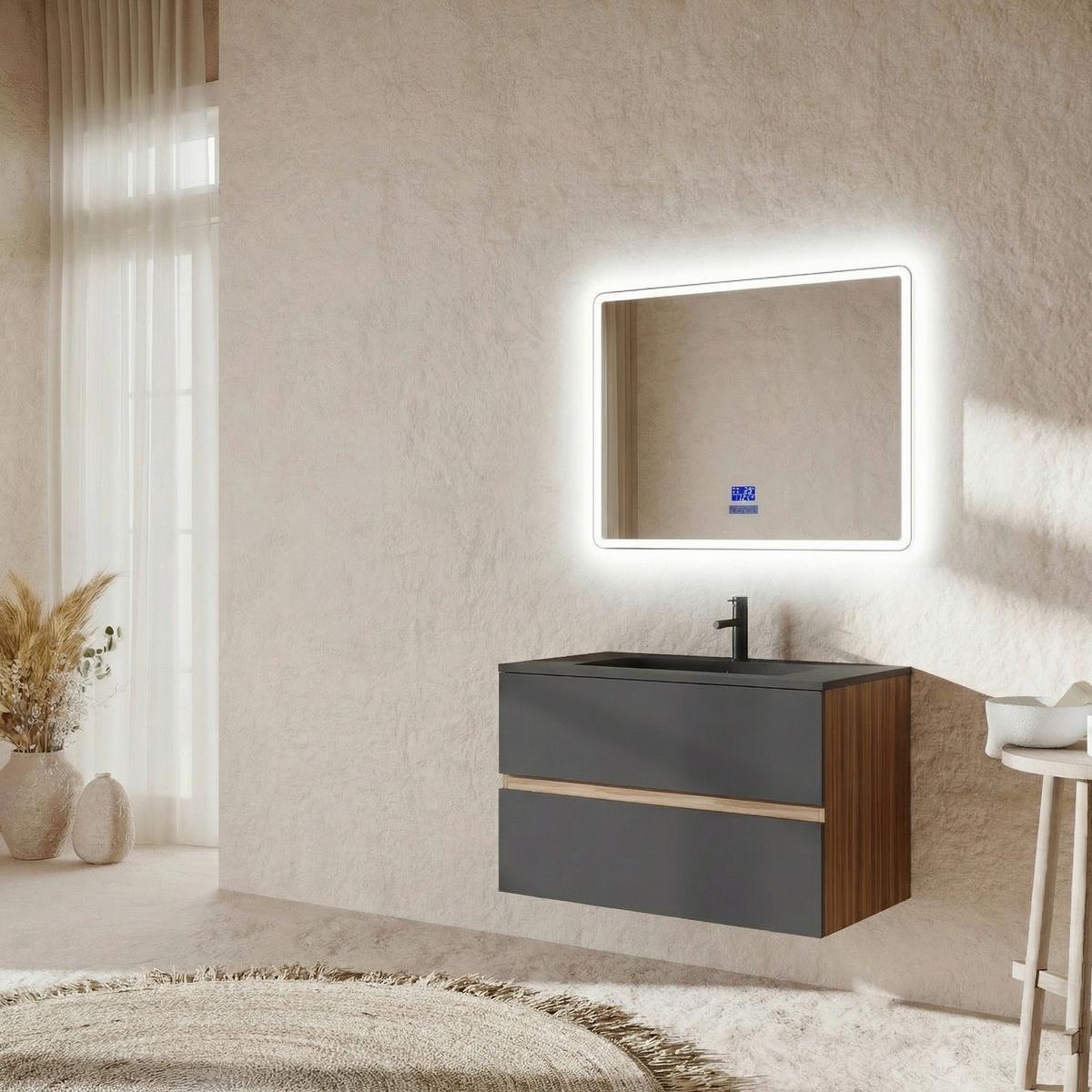 Element Ispod Umivaonika Easy - boje oraha/crna, Moderno, drvni materijal (100/51/46cm)