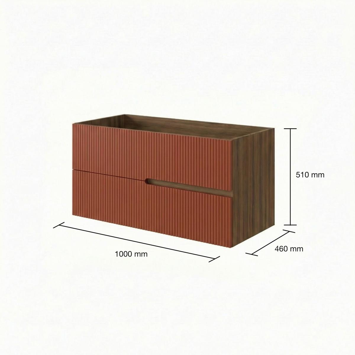 Bază pentru lavoar Eva - teracotă/nucă, Modern, material pe bază de lemn (100/51/46cm)