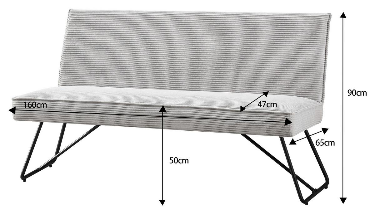 Ülőpad Cora - fekete/szürke, Modern, textil/fém - Mömax
