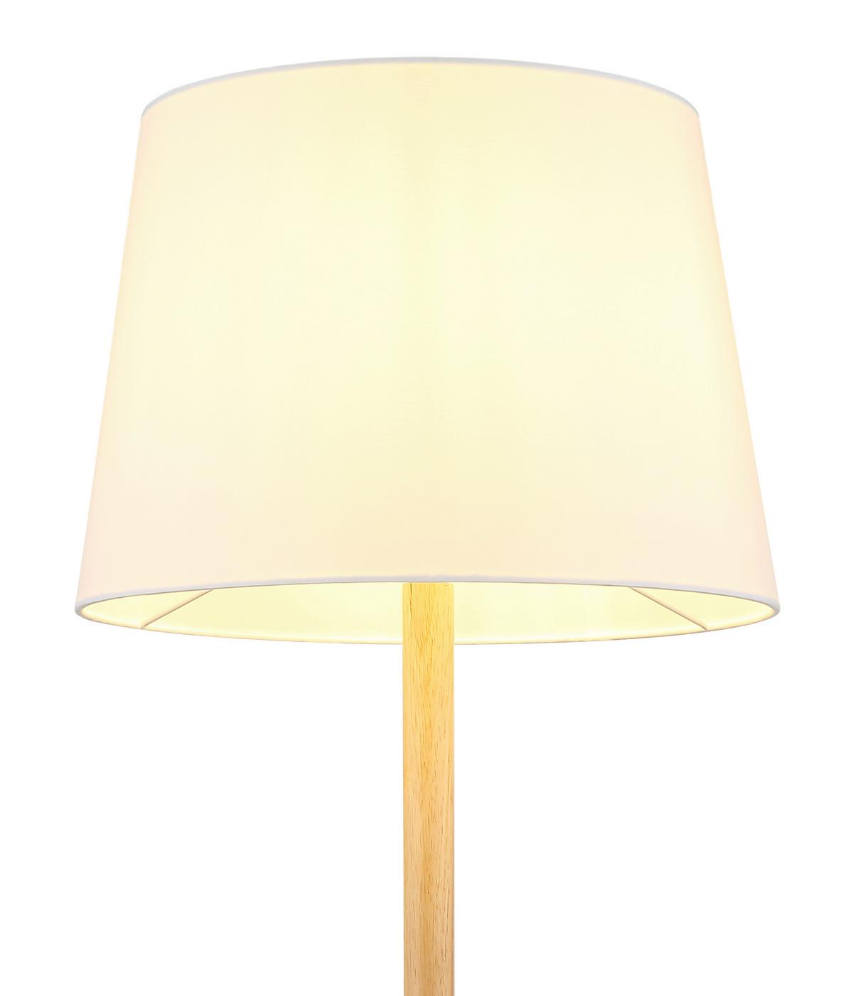 LAMPA STOJĄCA 40100146 JORIS - biały/brązowy, Basics, metal/tkanina (35/151cm) - Globo