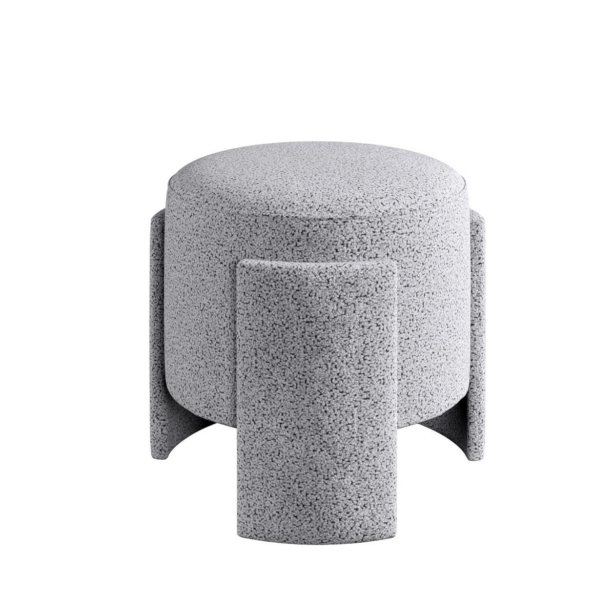 HOCKER ASH FUßBANK - Grau, Design, Textil (39/40/39cm) - Livetastic