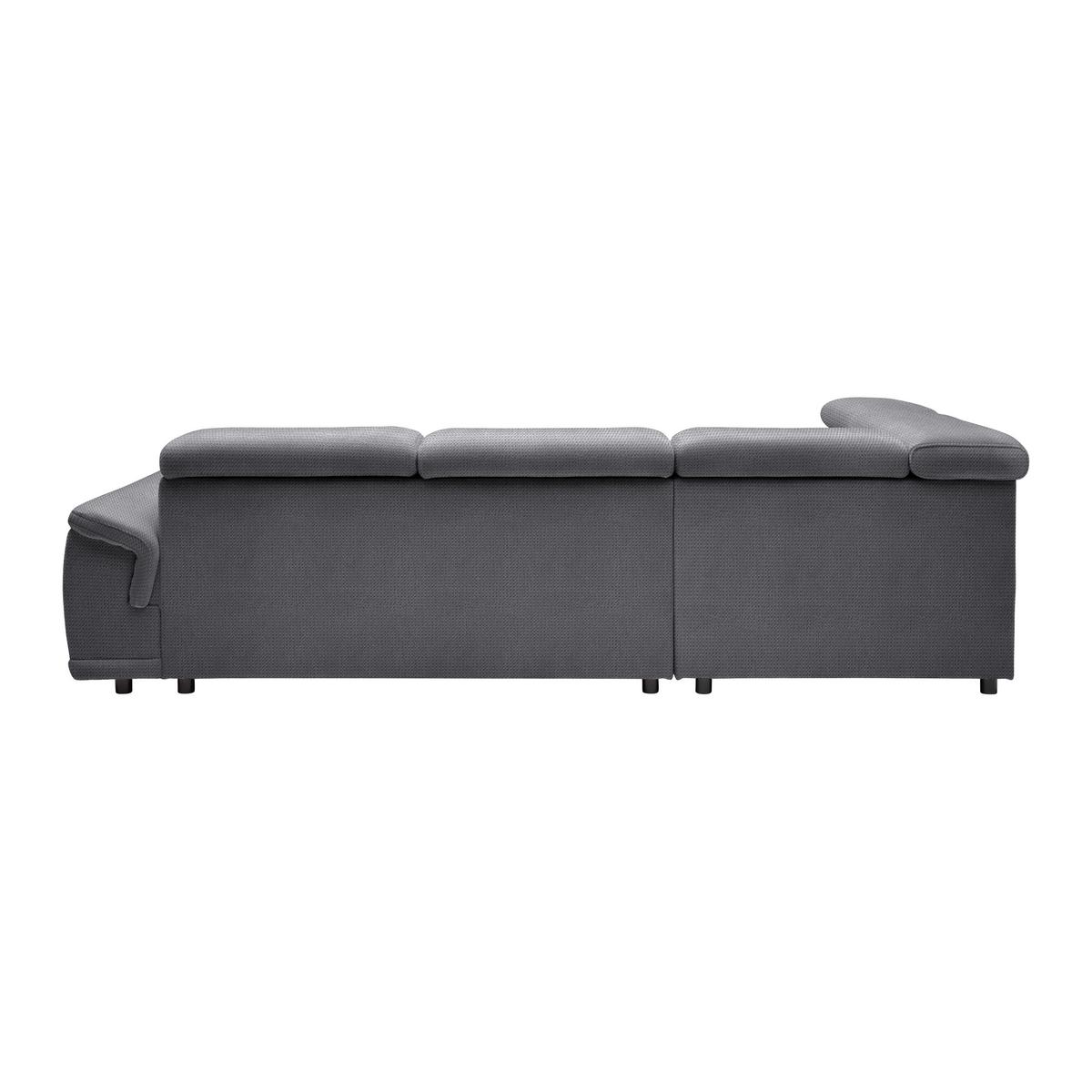 Ecksofa Gremio Links Blaugrau - Blaugrau/Schwarz, MODERN, Kunststoff/Textil (106/77-100/283-206cm) - Premium Living