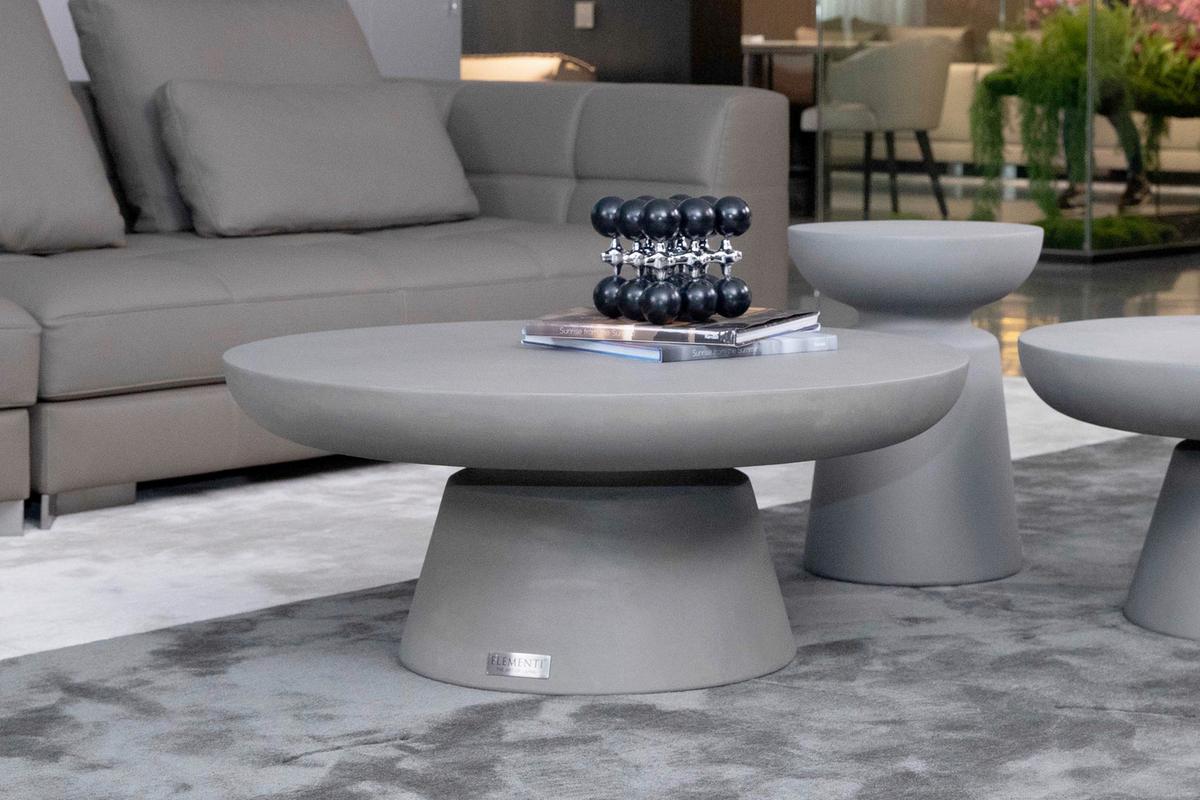 Loungetisch Kylix Hellgrau - Grau, KONVENTIONELL, Stein (66/66/35cm) - Gardenson