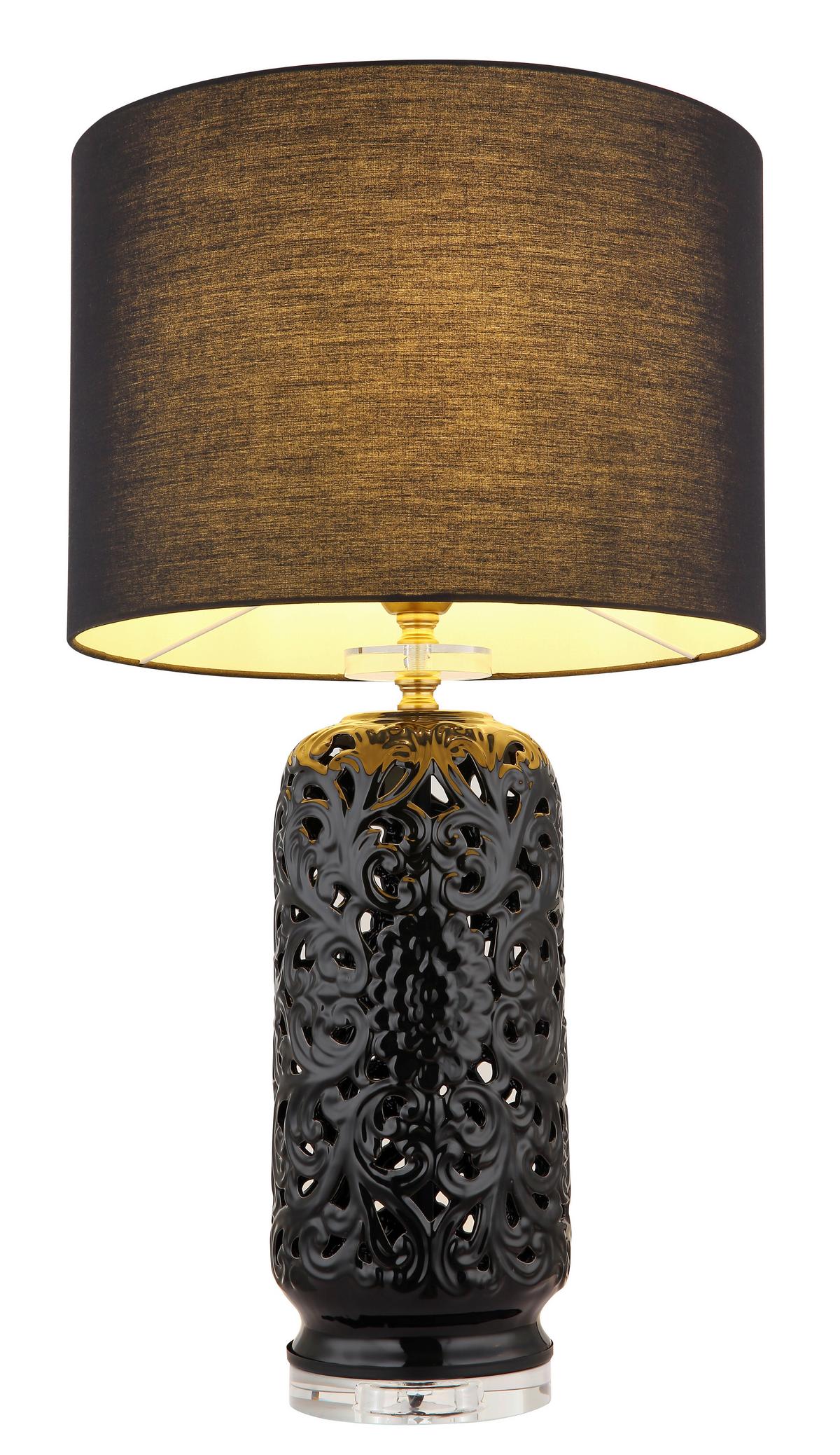Namizna Svetilka 24144b - črna, Konvencionalno, tekstil/keramika (40/71cm) - Globo