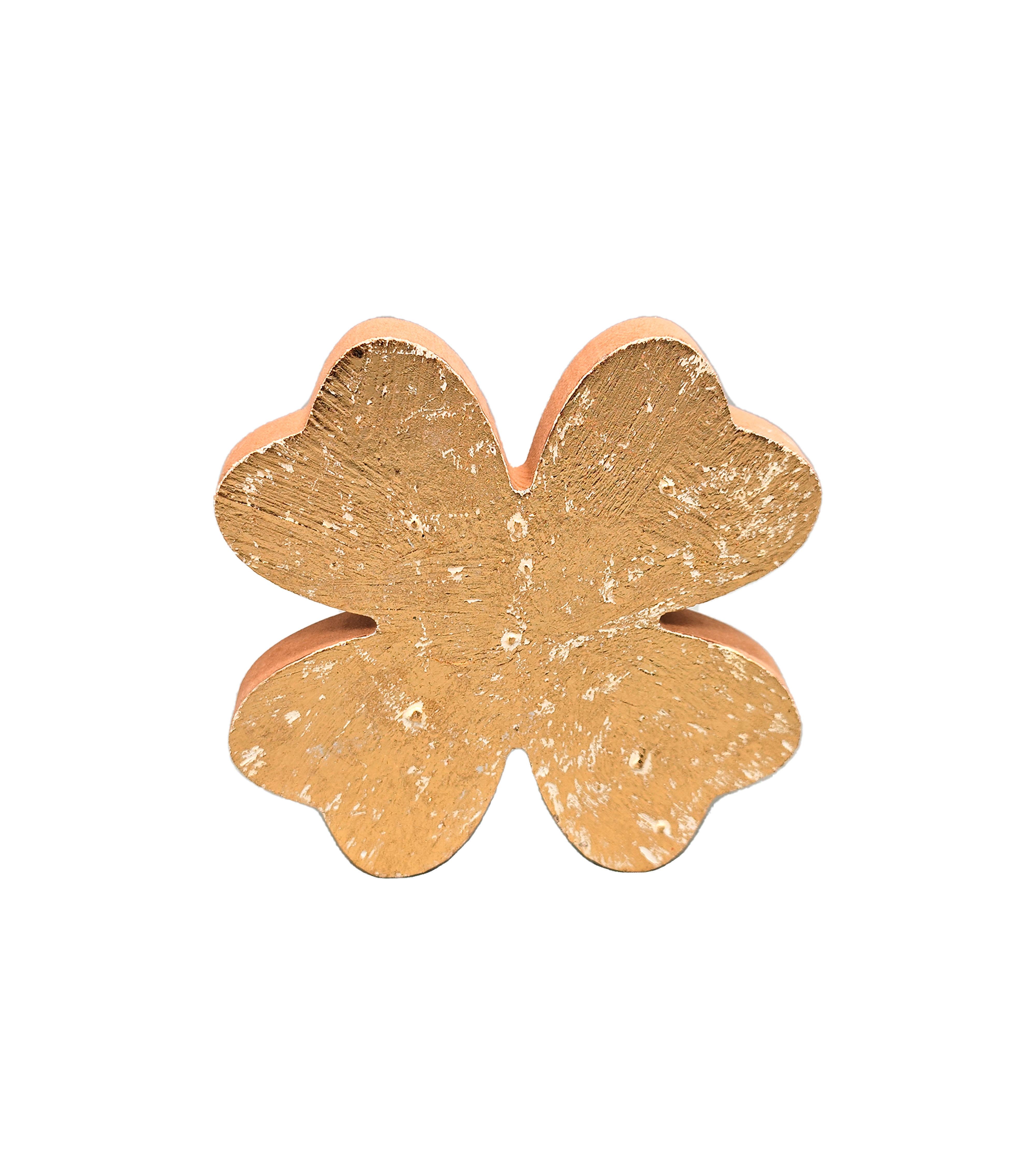 Glücksbringer Lucky Goldfarben - Goldfarben, KONVENTIONELL, Holzwerkstoff (13/13/1,5cm) - Mömax