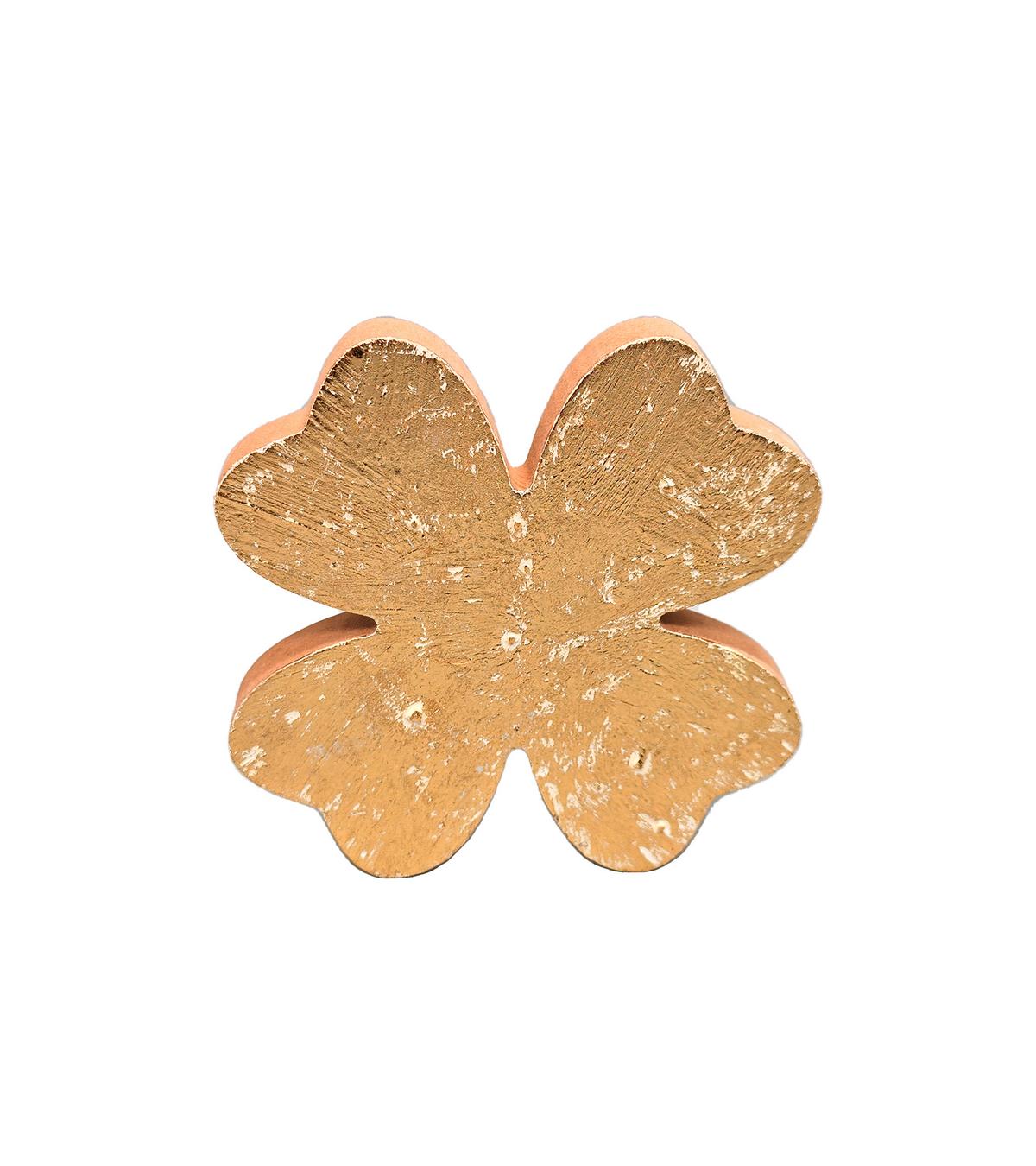 Glücksbringer Lucky Goldfarben - Goldfarben, KONVENTIONELL, Holzwerkstoff (13/13/1,5cm) - Mömax