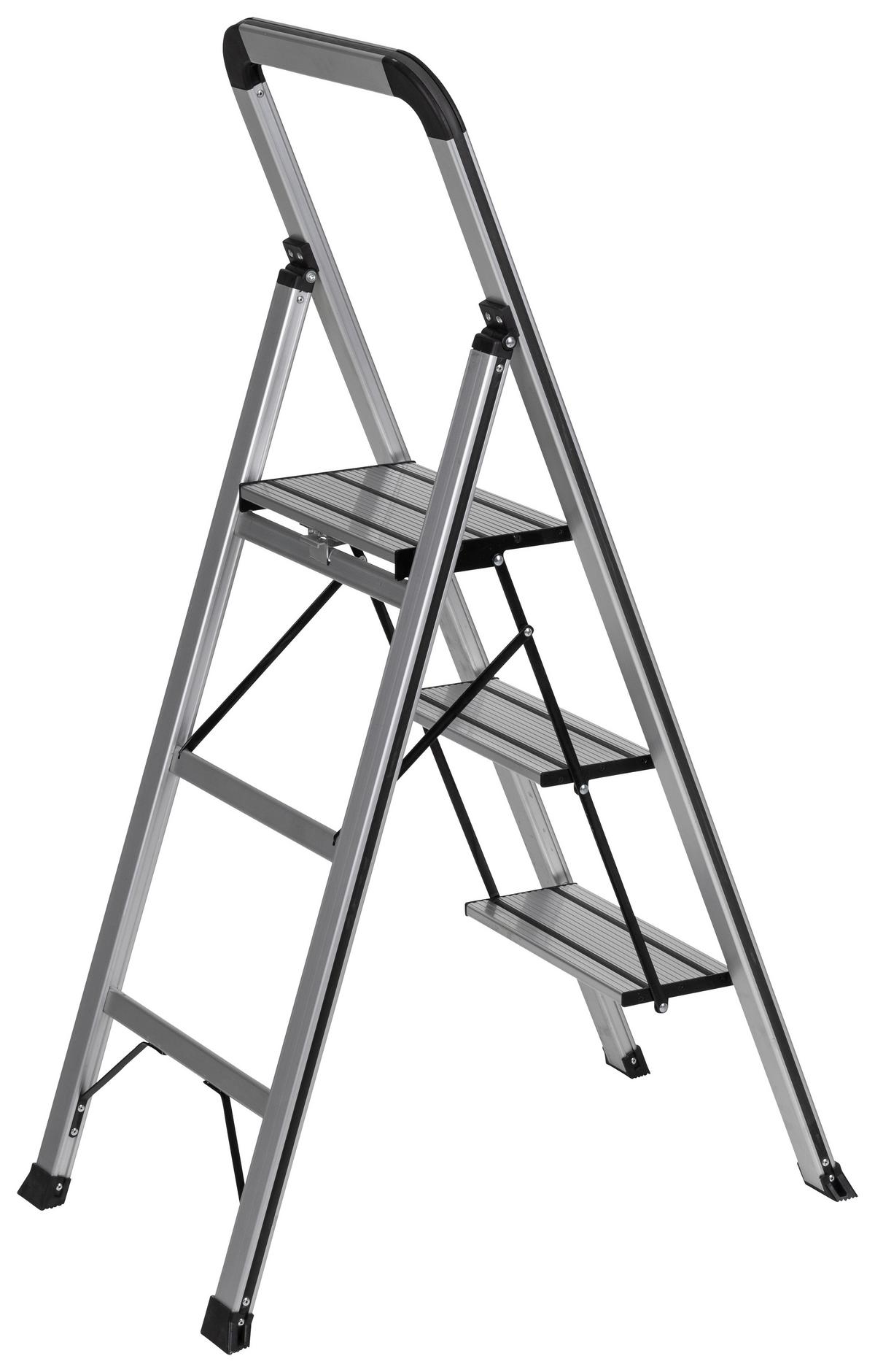 Zložljiva Lestev Solid V, Aluminij - barve aluminija, Basics, kovina (42/128/5cm) - MID.YOU