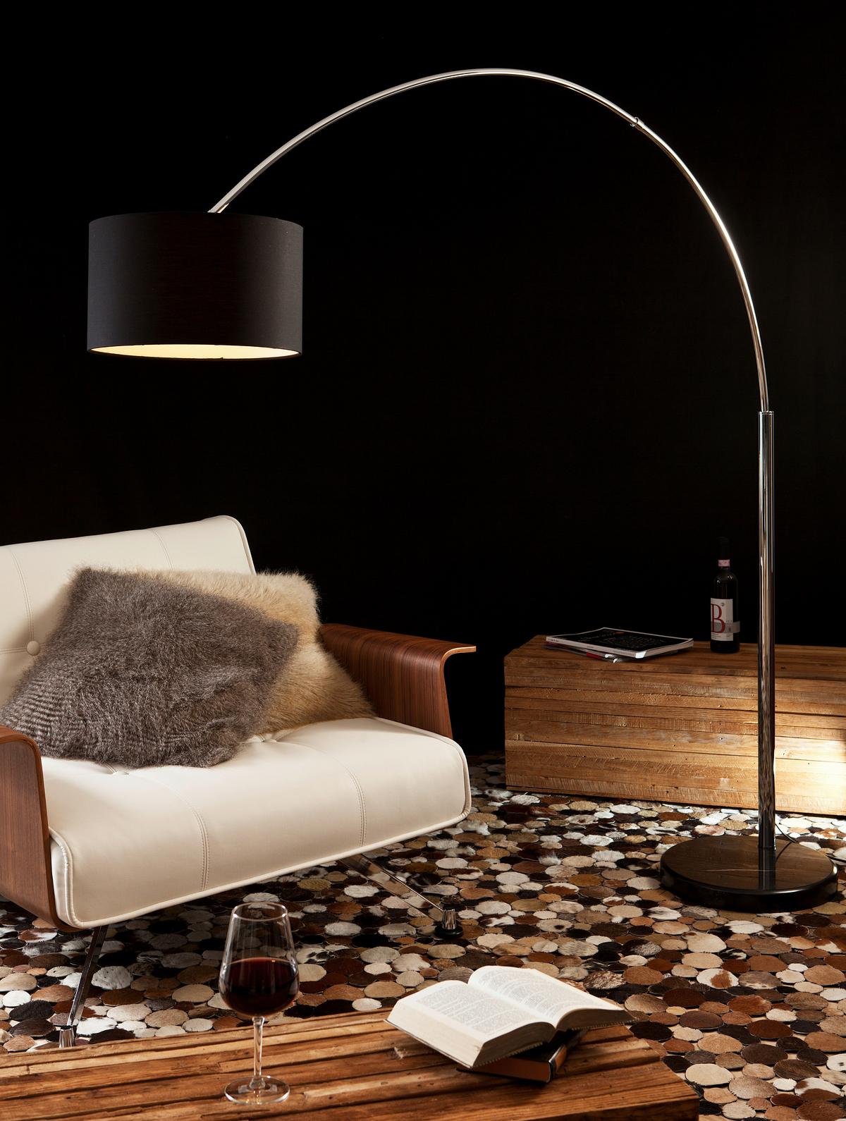 Svetilka V Obliki Loka Bogen - črna, Design, kamen/kovina (180/210/38cm) - P & B