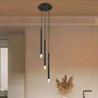 Hängeleuchte Simpl Klar/Schwarz max. 4 Watt - Klar/Schwarz, Modern, Kunststoff/Metall (24/120cm) - Mömax