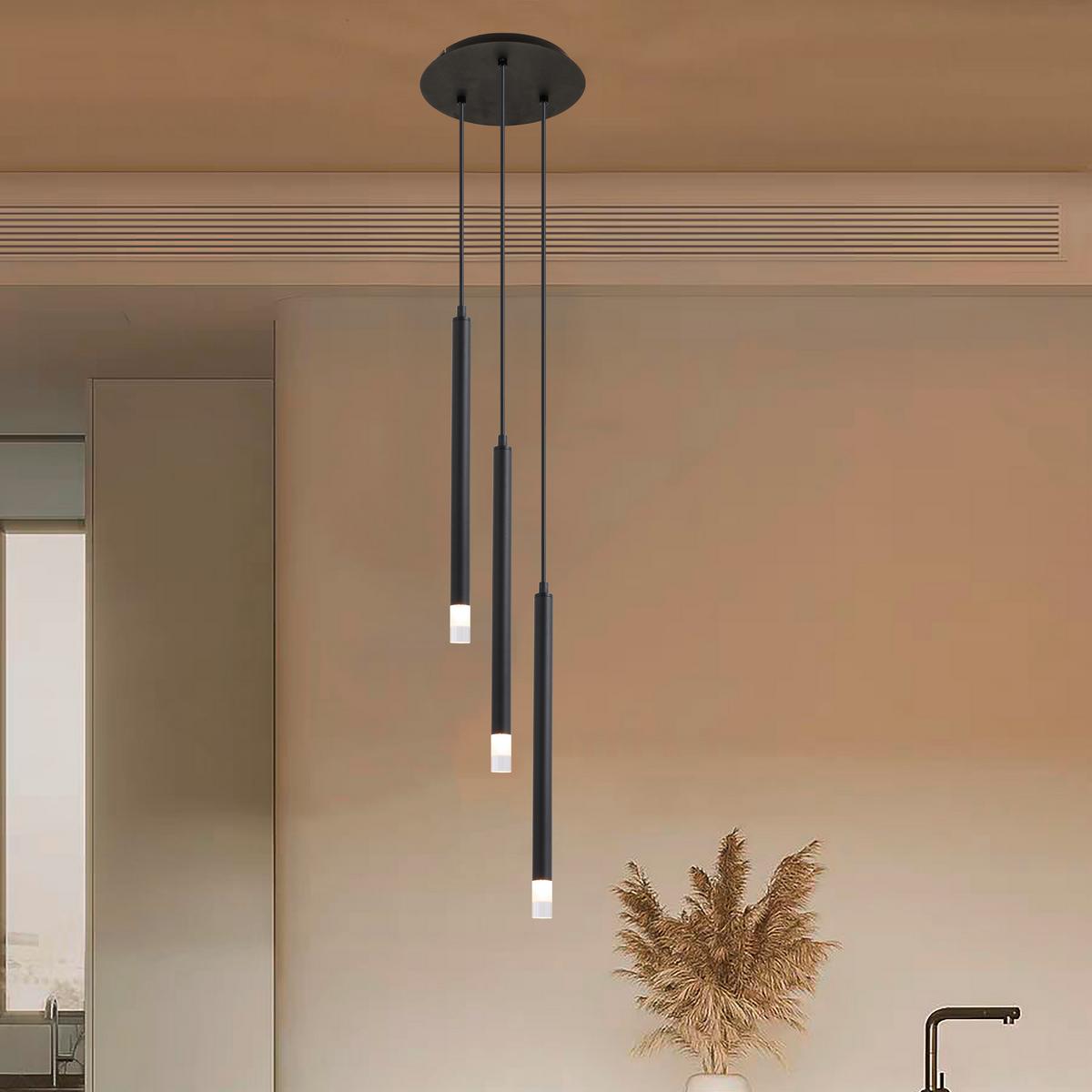 Hängeleuchte Simpl Klar/schwarz Max. 4 Watt - črna/prozorno, Moderno, kovina/umetna masa (24/120cm) - Mömax
