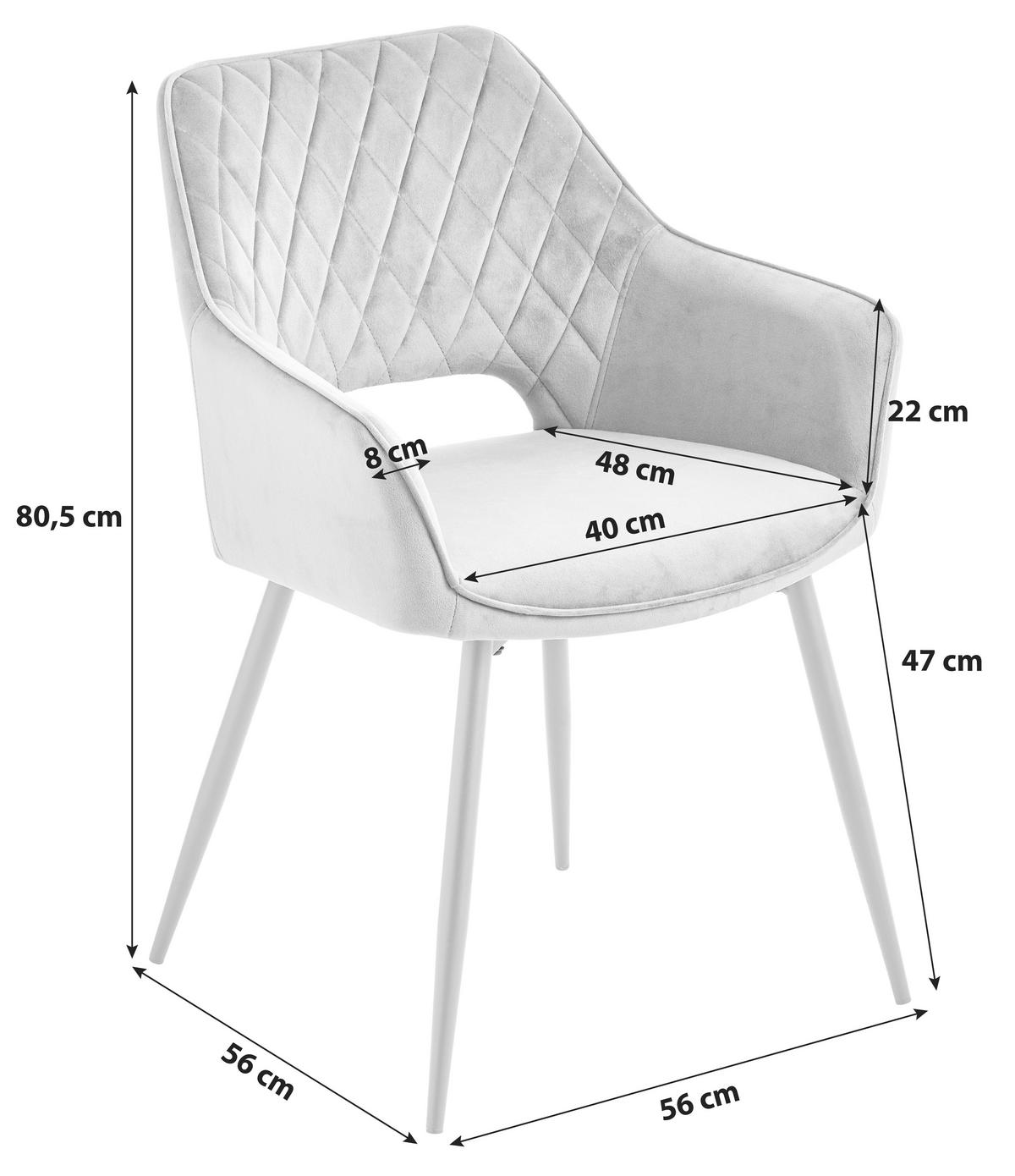 KRZESŁO Z PODŁOKIETNIKAMI GENUA - beżowy/czarny, Konventionell, metal/drewno (56/80,5/56cm) - MID.YOU