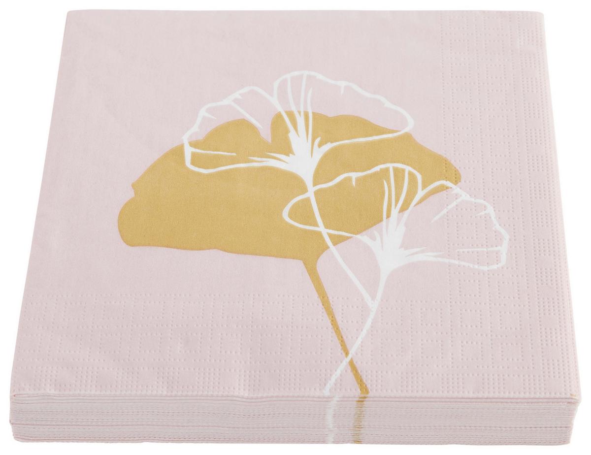 Szalvéta Kai - rózsaszín/aranyszínű, papír (33cm)