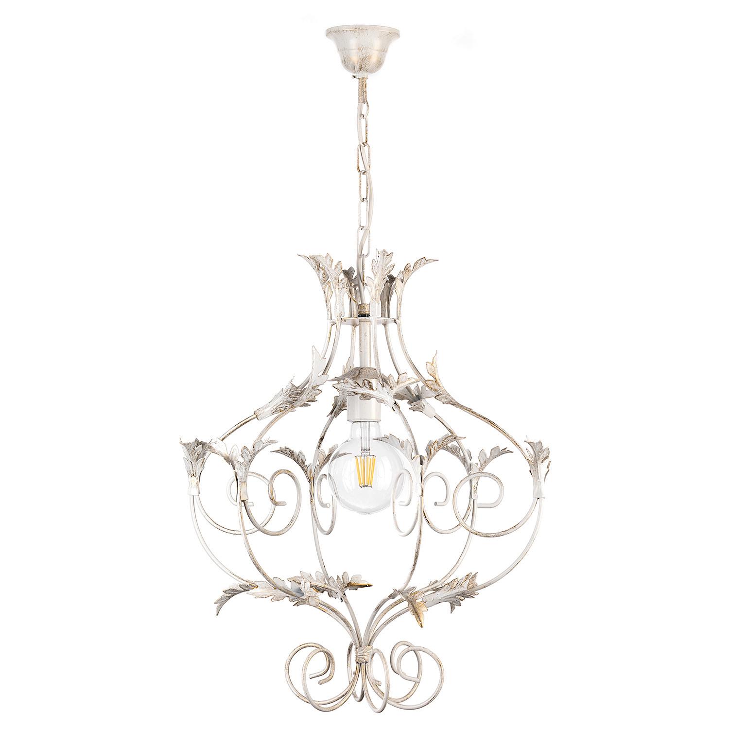 Hängeleuchte Contessa Weiß max. 22 Watt - Weiß, KONVENTIONELL, Metall (45/45/105cm)