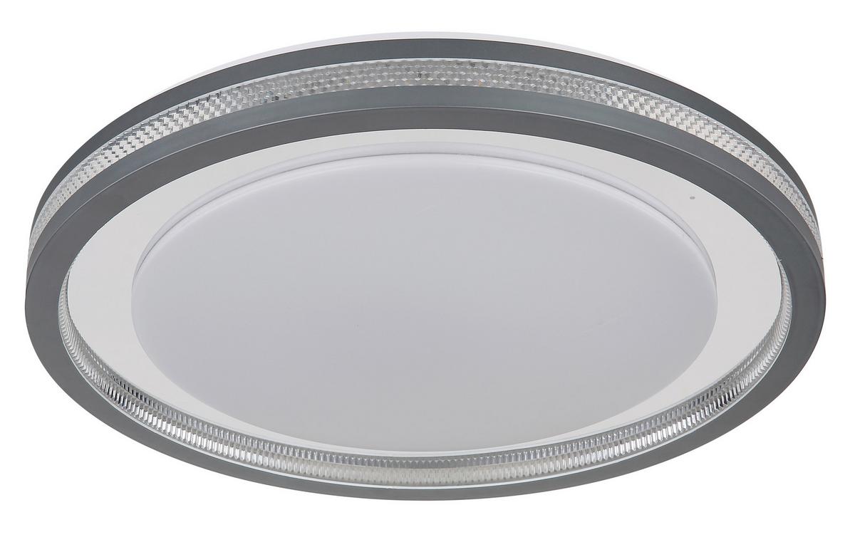 LED-DECKENLEUCHTE 48373-30 - Weiss/Transparent, Konventionell, Kunststoff/Metall (47,8/6,7cm) - Globo