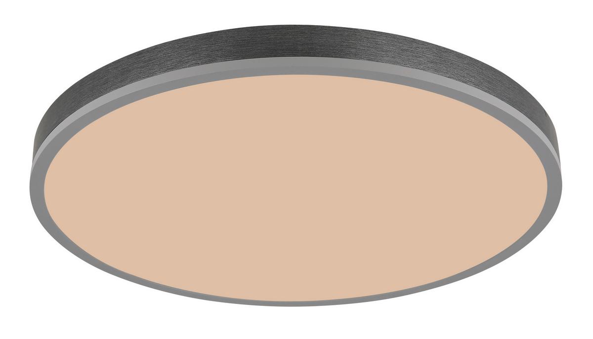 LED-DECKENLEUCHTE 416080AD4R-CCT DORO - Weiss/Dunkelgrau, Basics, Kunststoff/Metall (60/8,5cm) - Globo