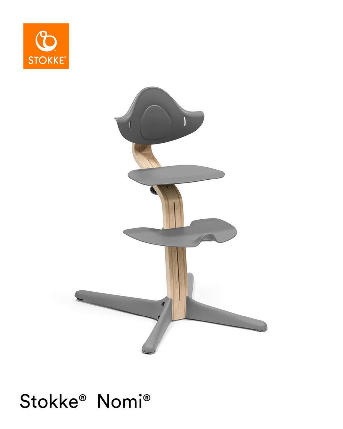 WYSOKIE KRZESŁO 626503 NOMI - kolor naturalny/szary, Basics, drewno (52/83,50/59cm) - Stokke
