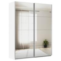 DULAP USI CULISANTE FELDKIRCH - argintiu/alb, Modern, sticlă/material pe bază de lemn (181/229/62cm)