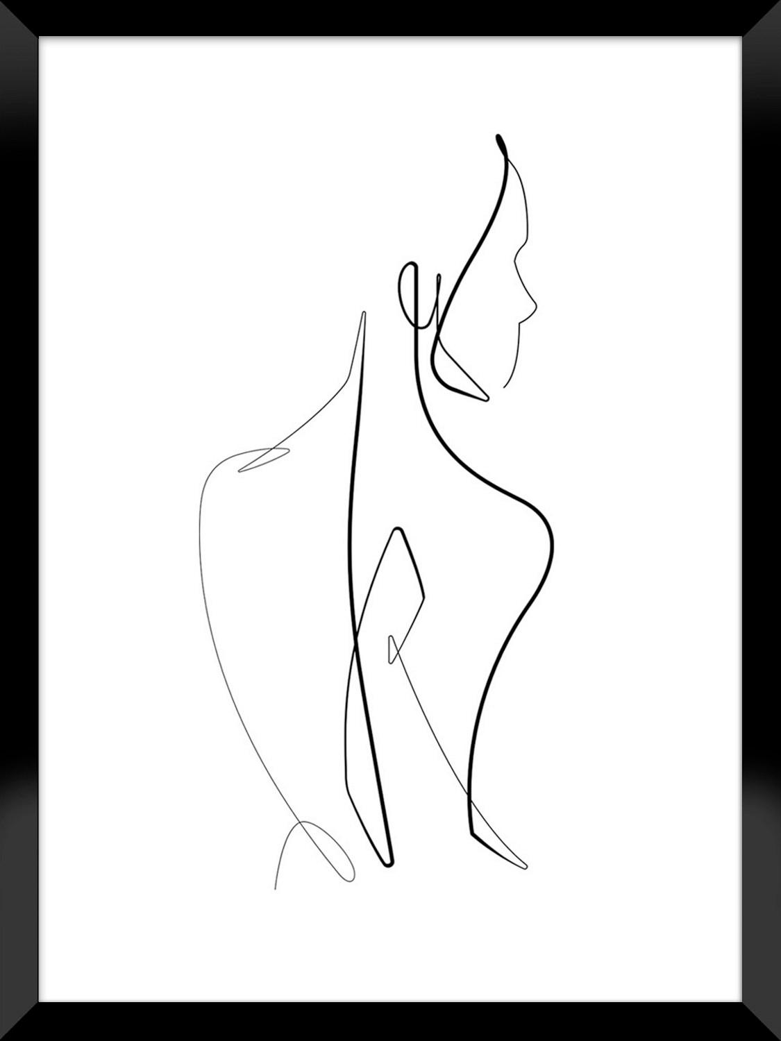 Kép Vous - fekete/fehér, faalapú anyag/papír (30/40cm) - Modern Living