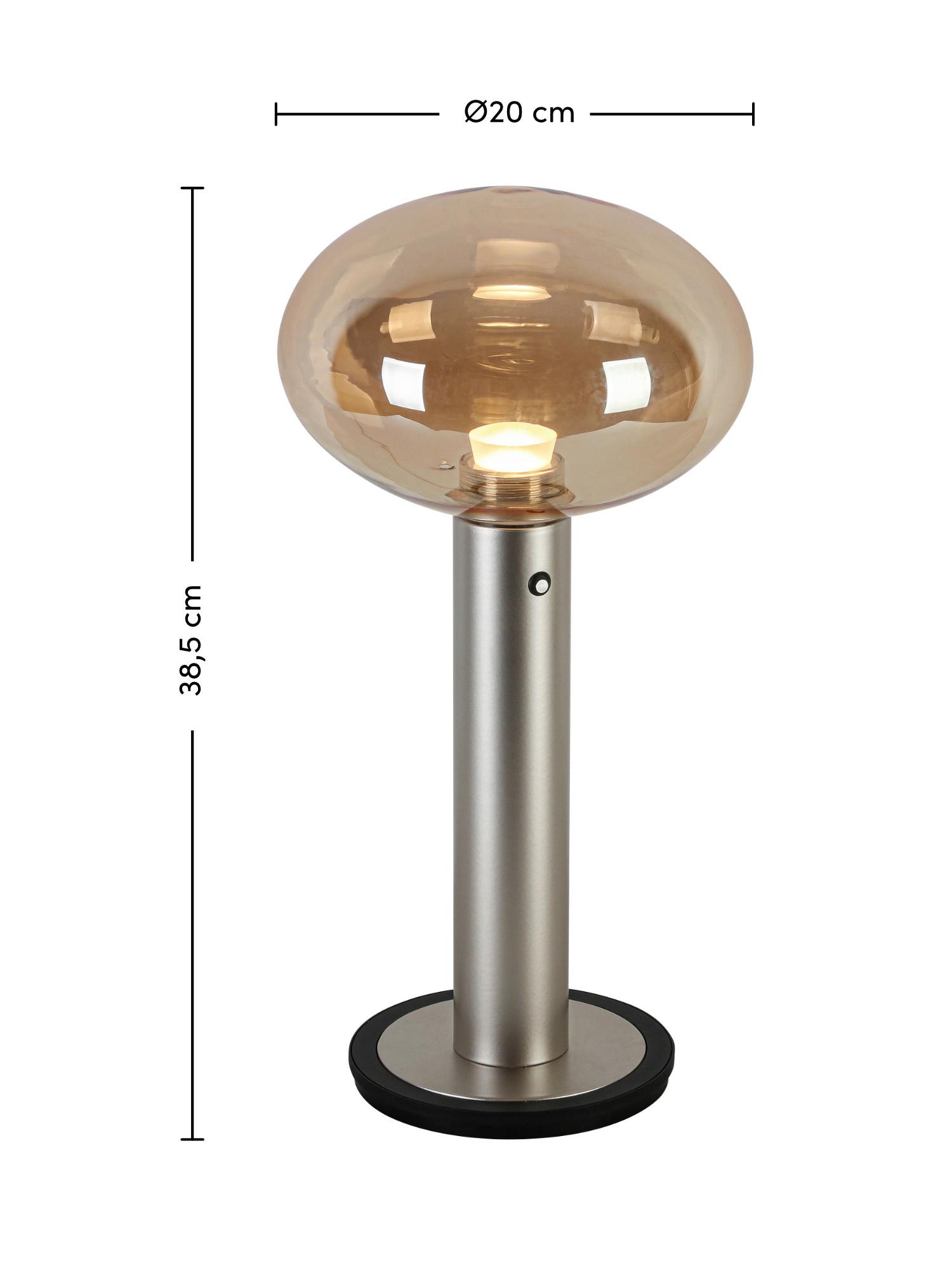BORDSLAMPA SIOP - bärnstensfärgad/champagne, Modern, metall/glas (20/20/38,5cm)