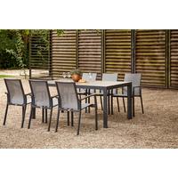 Gartentischgruppe Valia 13-tlg. Anthrazit - Anthrazit, Basics, Holzwerkstoff/Kunststoff (100/74/220cm) - Siena Garden