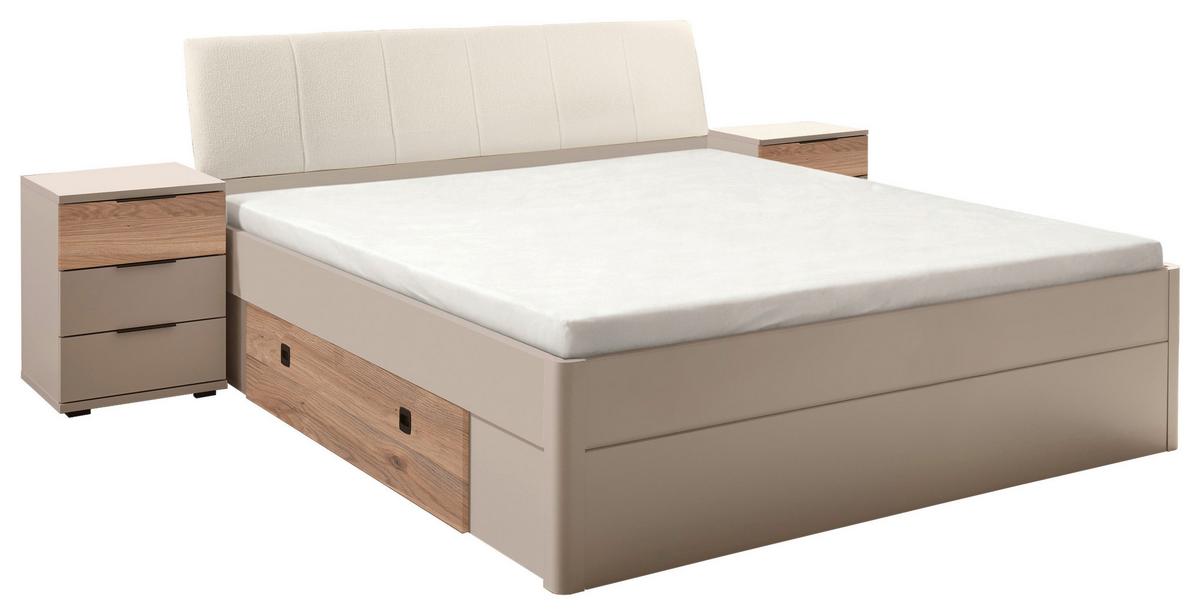 Krevet Tessona - kašmir/boje hrasta, Trend, drvni materijal/tekstil (180/200cm) - Modern Living