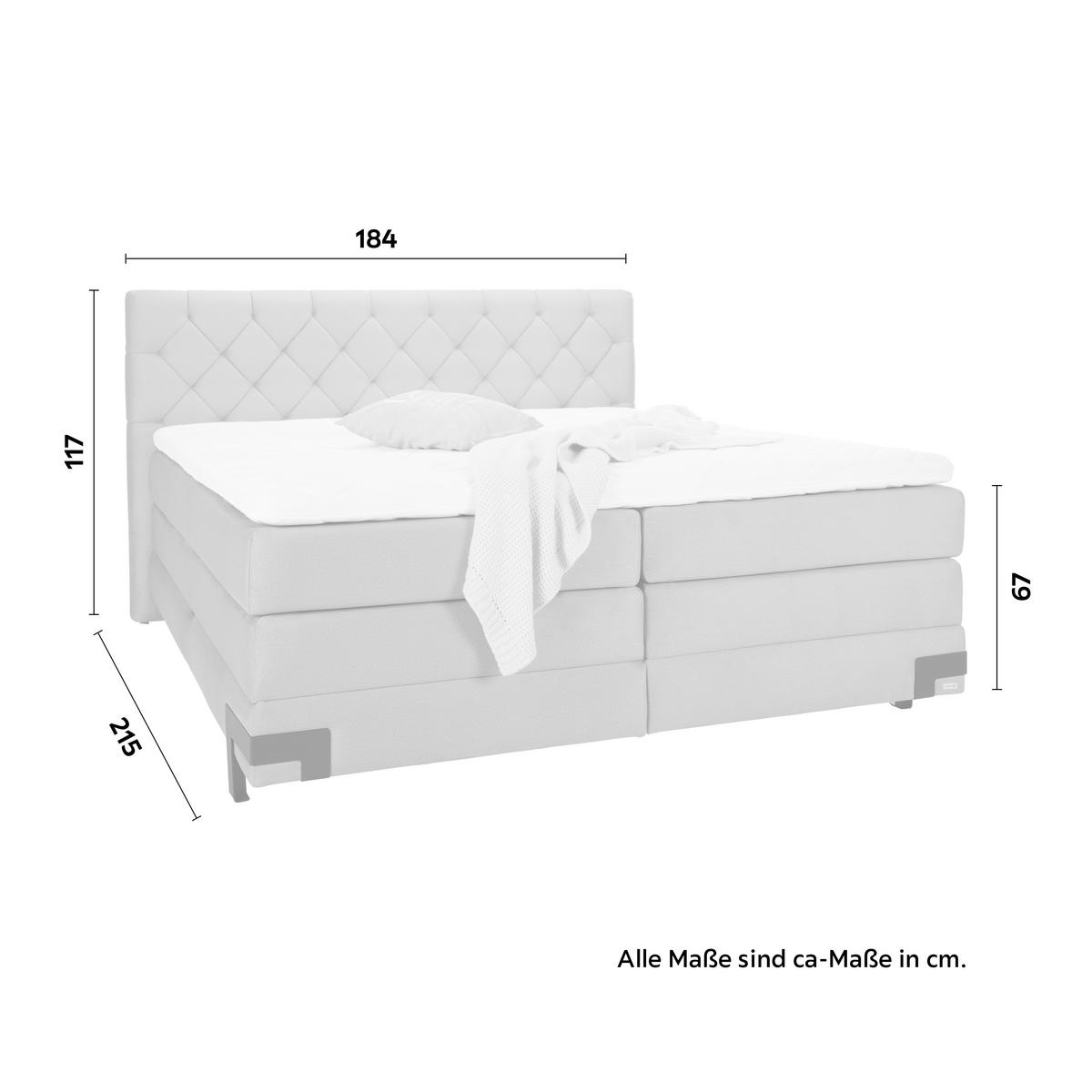 Postelja Boxpring Palio, Svetlo Siva, 180x200 - črna/svetlo siva, Konvencionalno, kovina/tekstil (180/200cm) - Premium Living
