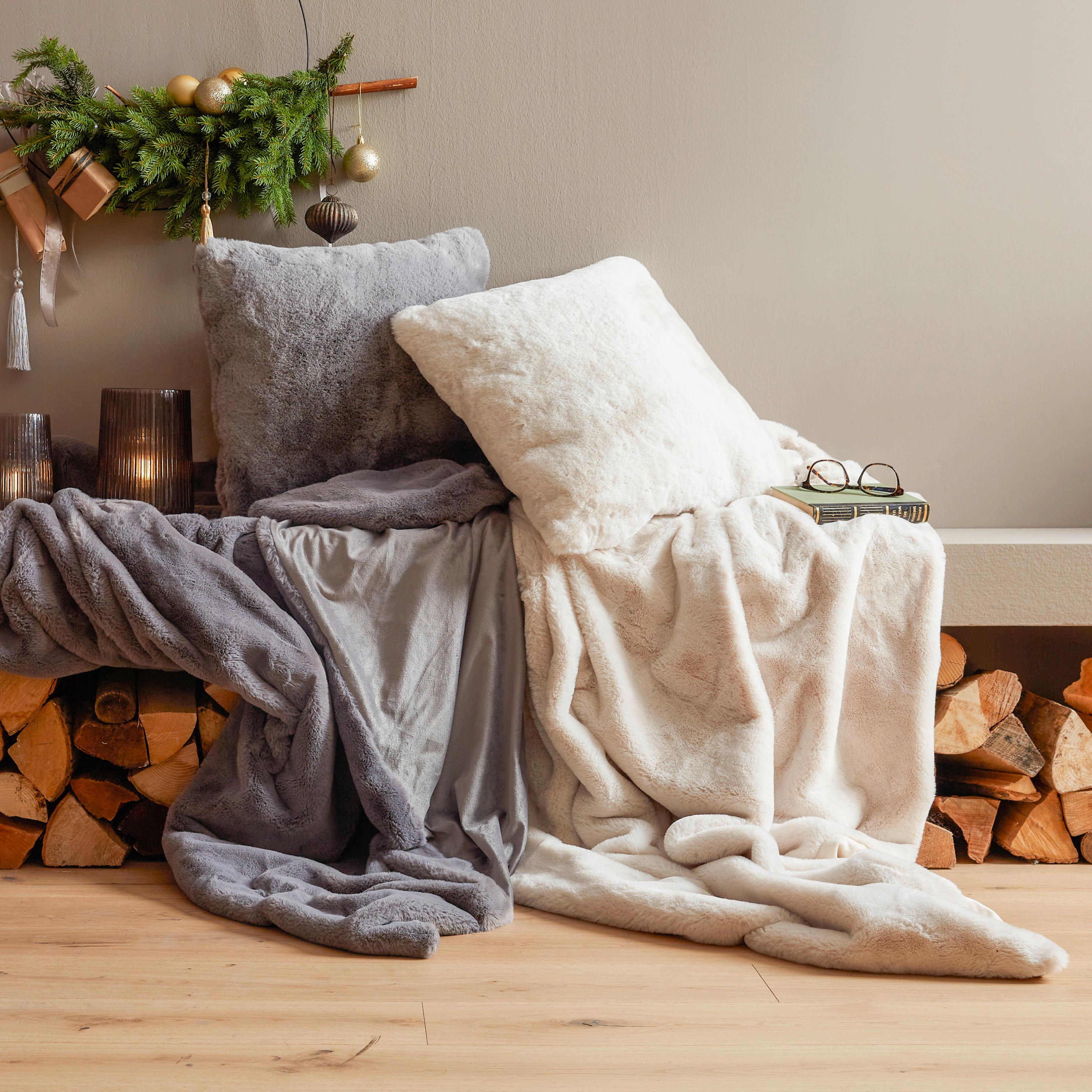 Kuscheldecke Teddy Grau ca. 130x170cm - Grau, MODERN, Textil (130/170cm) - Moderano