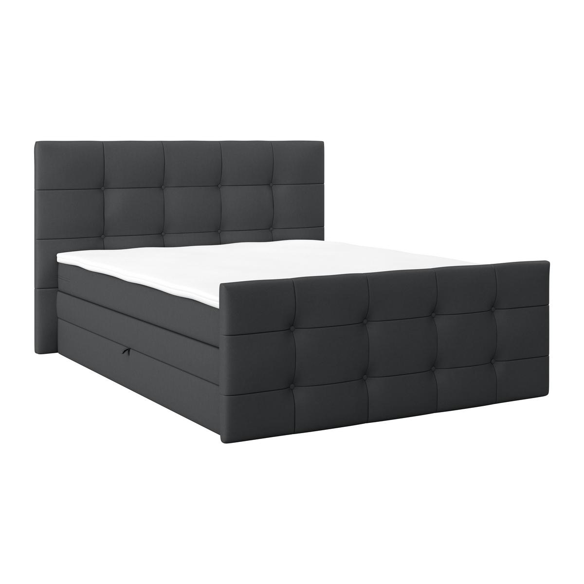 PAT BOXSPRING JOSIE C - gri închis, Modern, plastic/lemn (160/200cm)