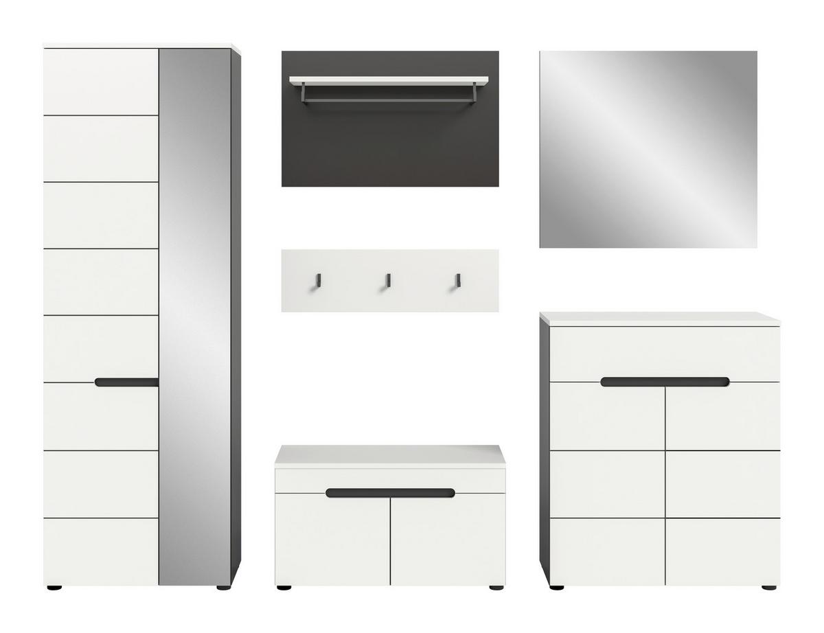 Predsoba Canu, Bela, Siva, 5-Delna - siva/bela, Design, leseni material (265/190/37cm) - Livetastic