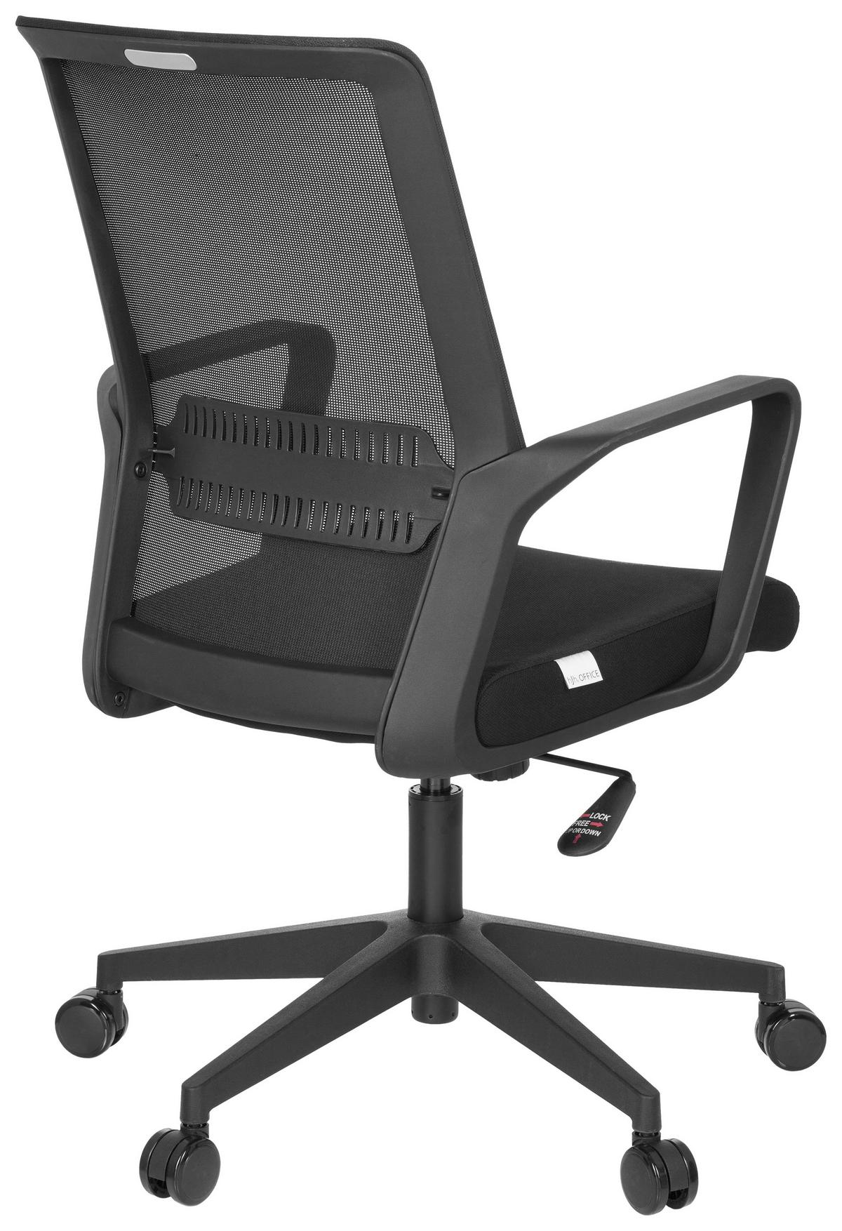 Pisarniški Stol Preston, Črna - črna, Basics, umetna masa/tekstil (58/110/52cm) - MID.YOU