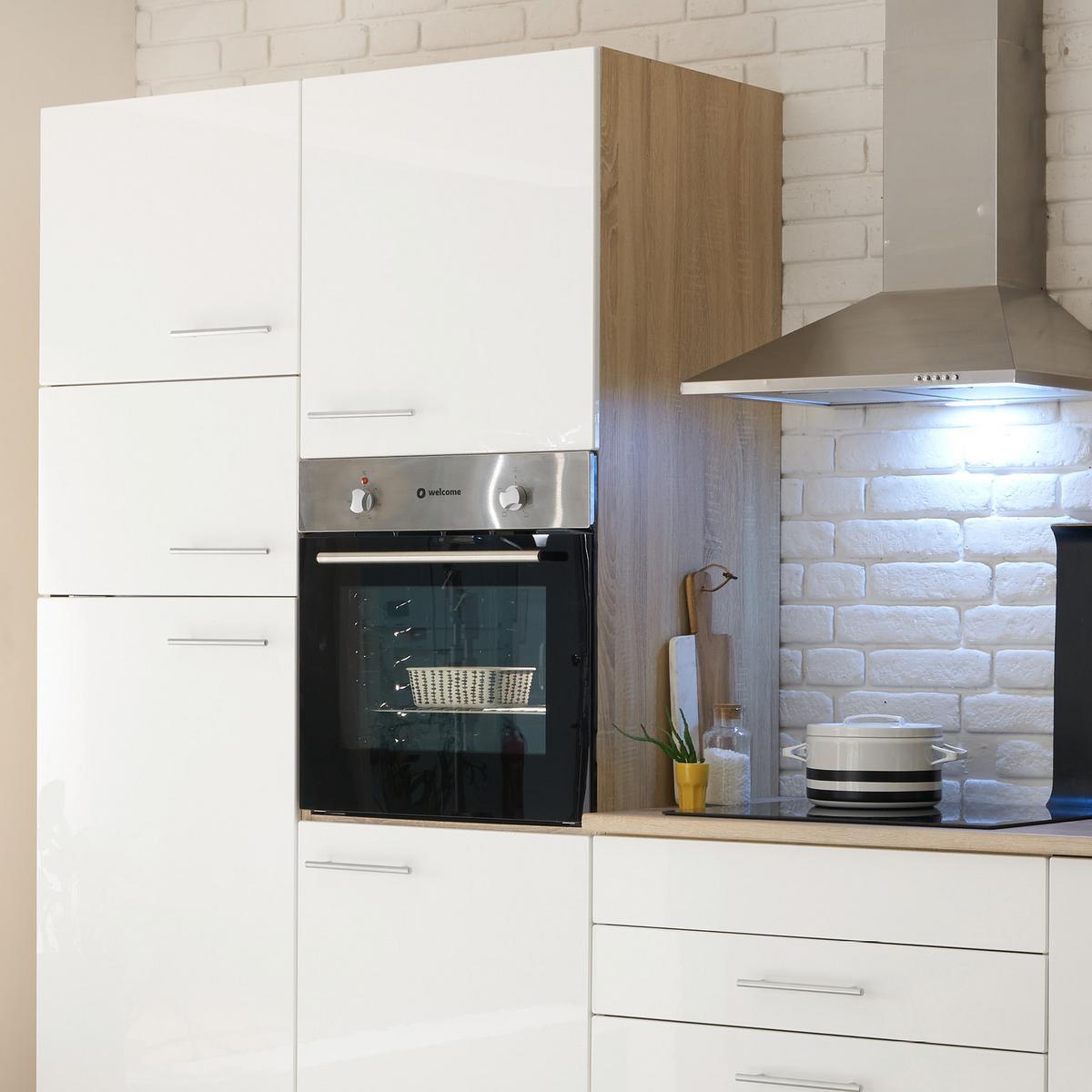 Moderen Kuhinjski Blok Brez Aparatov Laurel, Bela, Hrast - bela/hrast sonoma, Moderno, leseni material (310cm) - MID.YOU