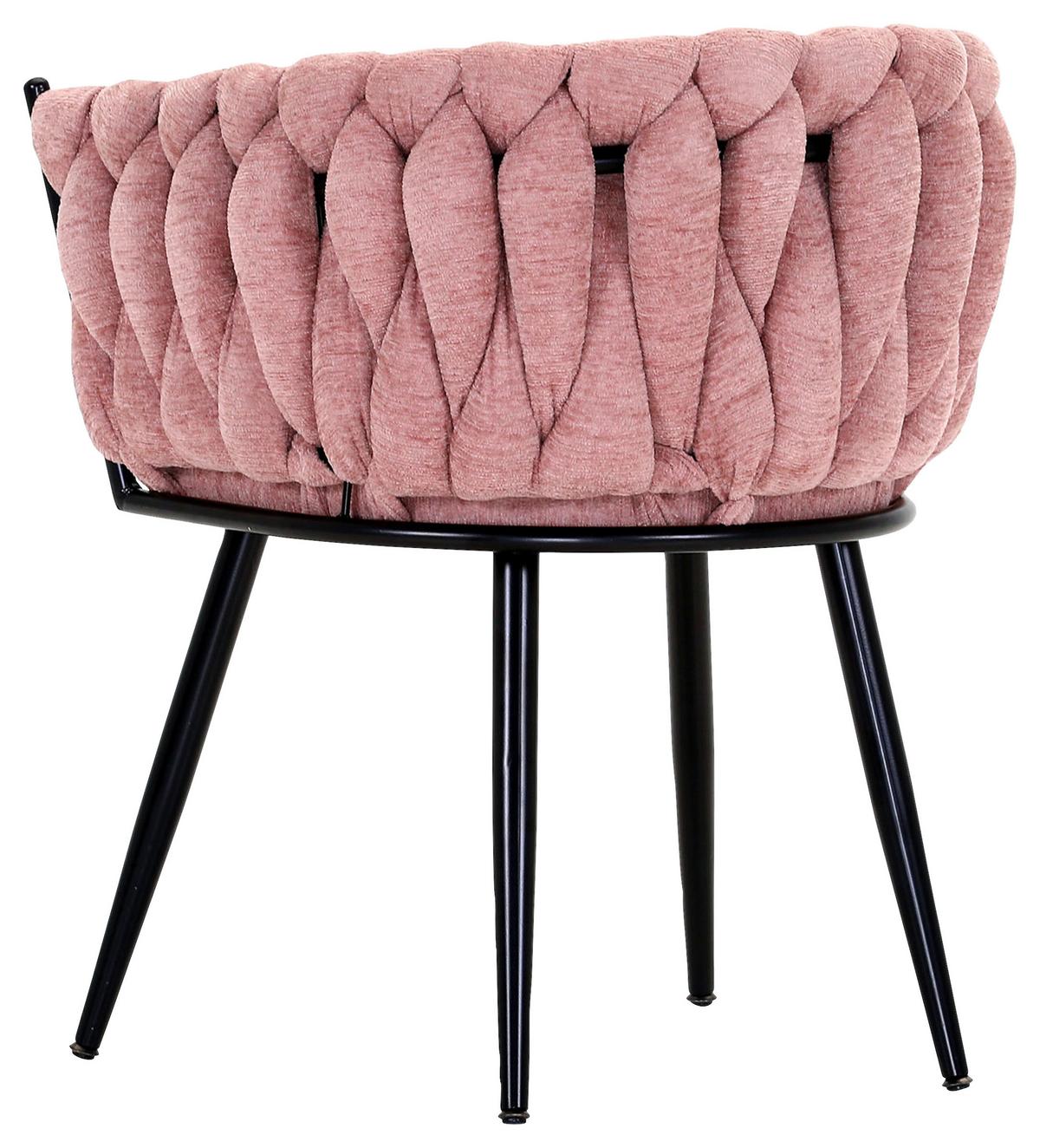 KRZESŁO Z PODŁOKIETNIKAMI WEAVY - różowy/czarny, Design, metal/tkanina (60/78/55cm) - Landscape