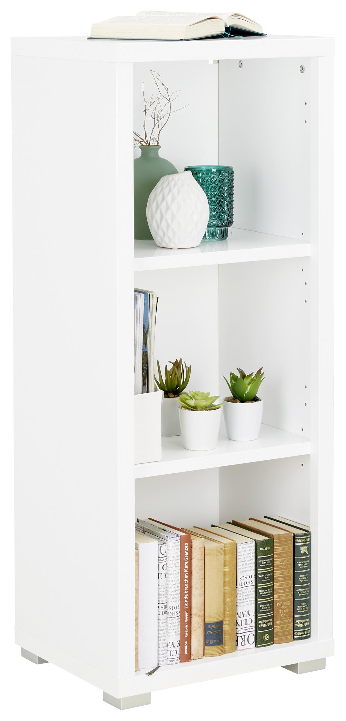 Regal in Weiss Hochglanz - Silberfarben, Modern (43/112/36cm) - Mömax